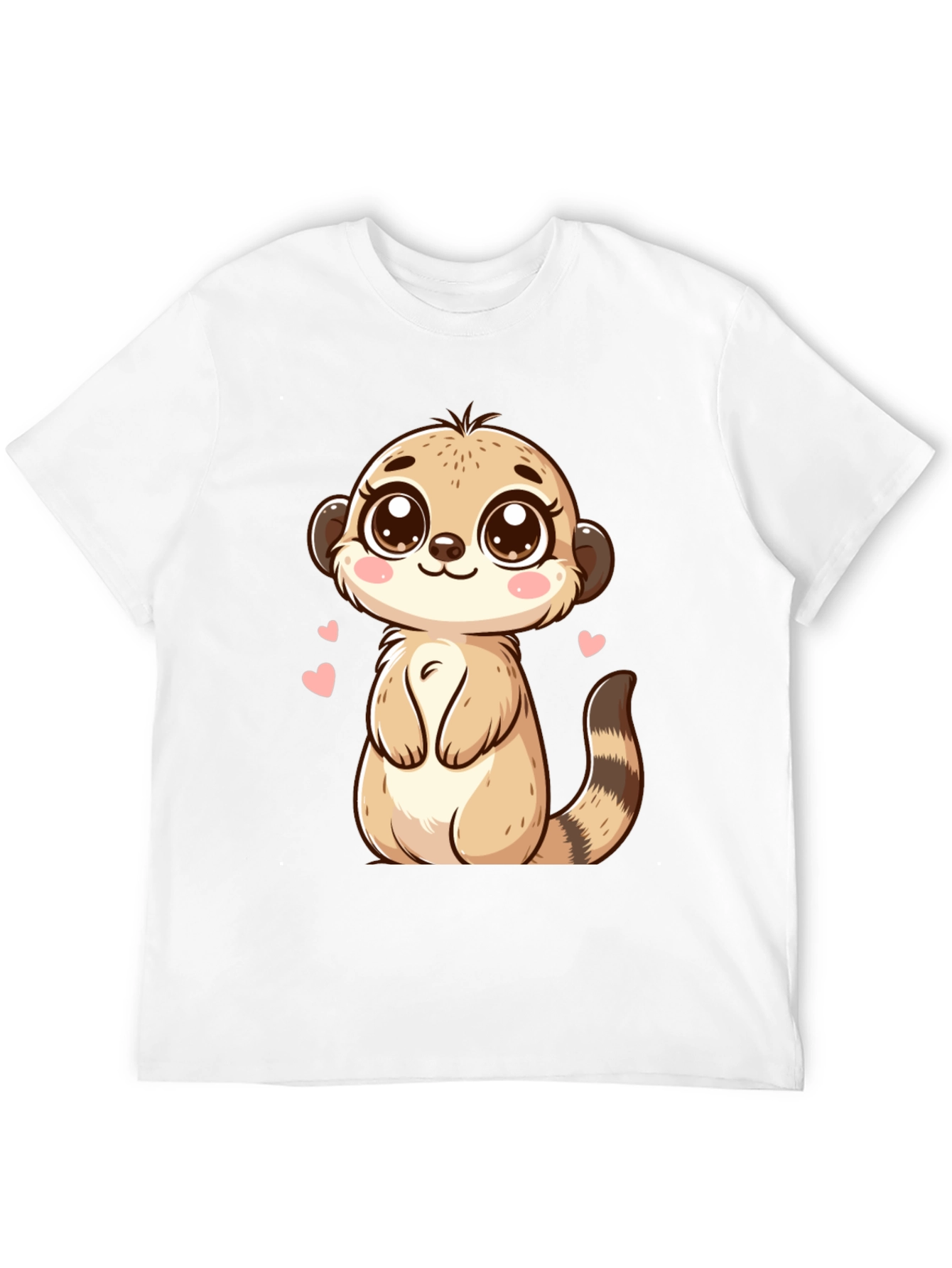 Cute Meerkat Cartoon Black T-Shirt