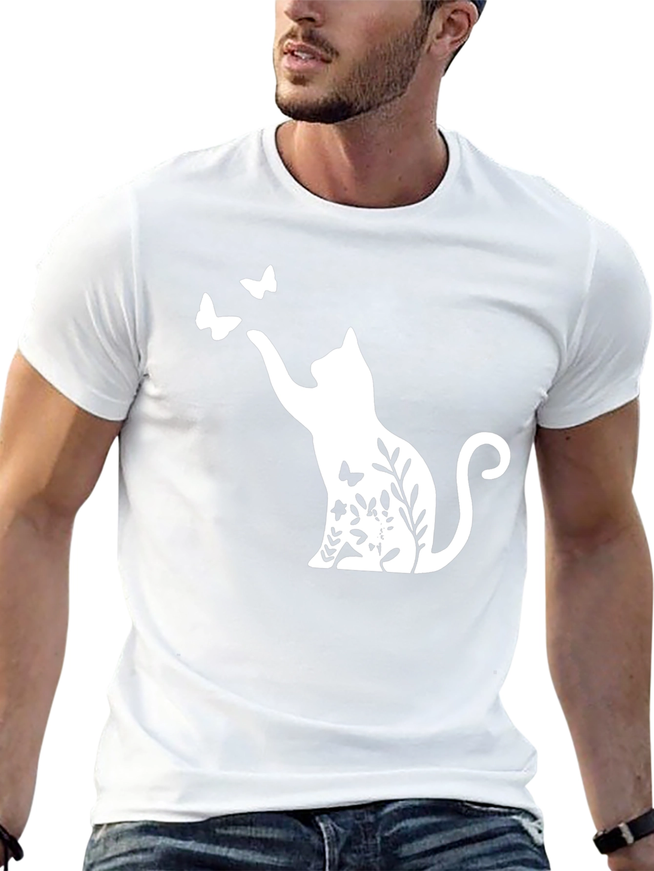 Cat & Butterfly Graphic Tee