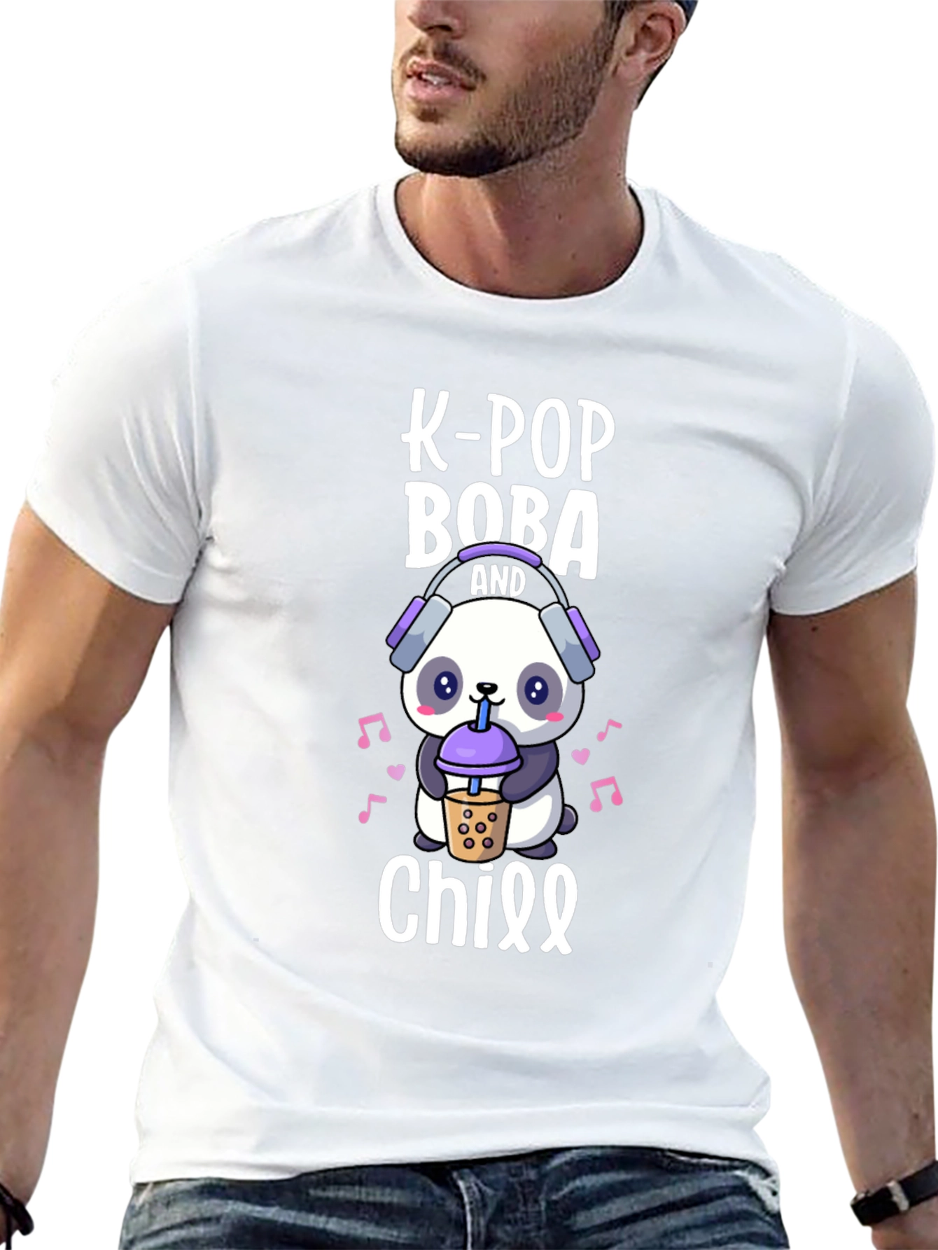 K-Pop Boba and Chill Panda T-Shirt