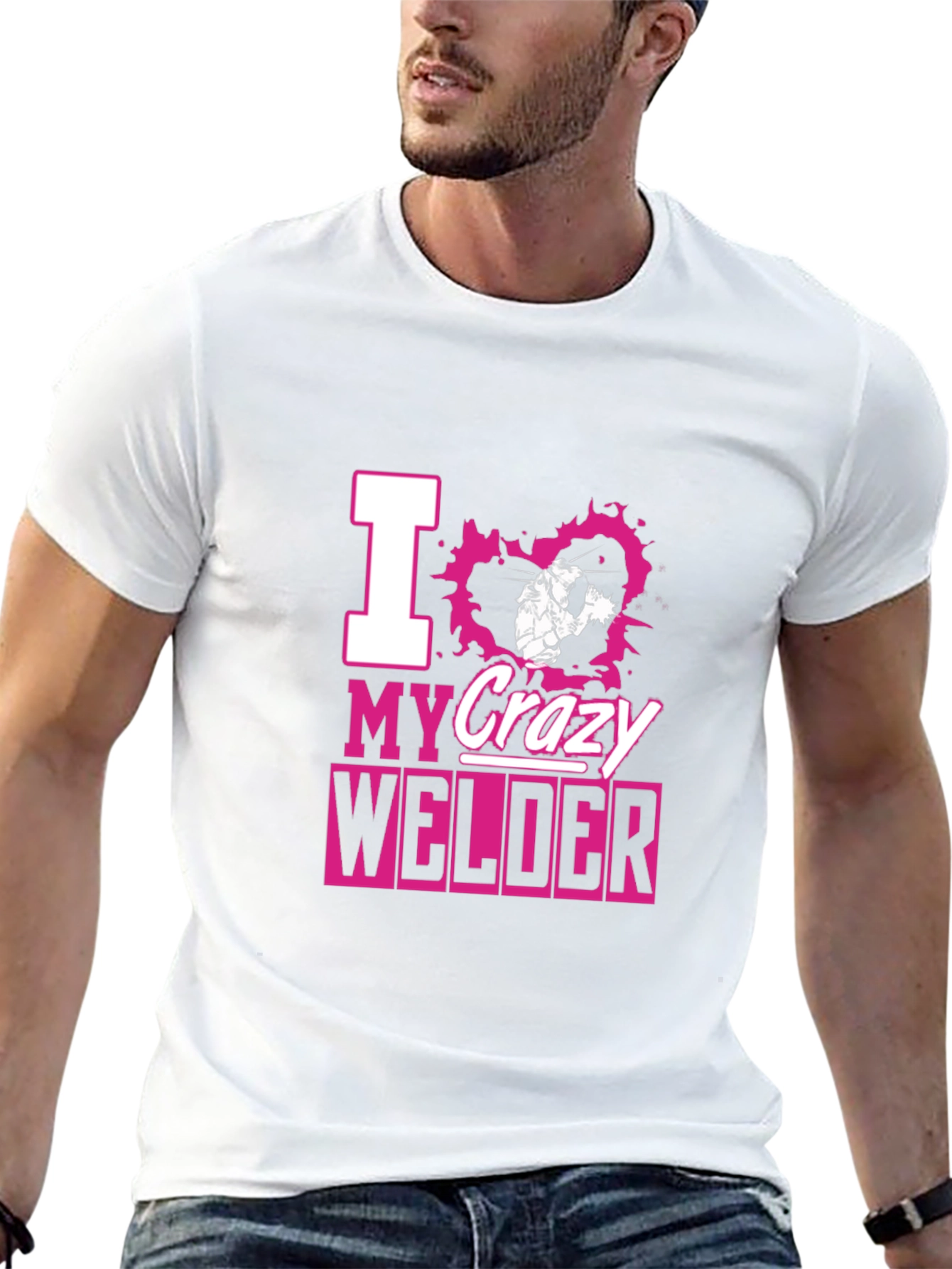 I Love My Crazy Welder Black T-Shirt