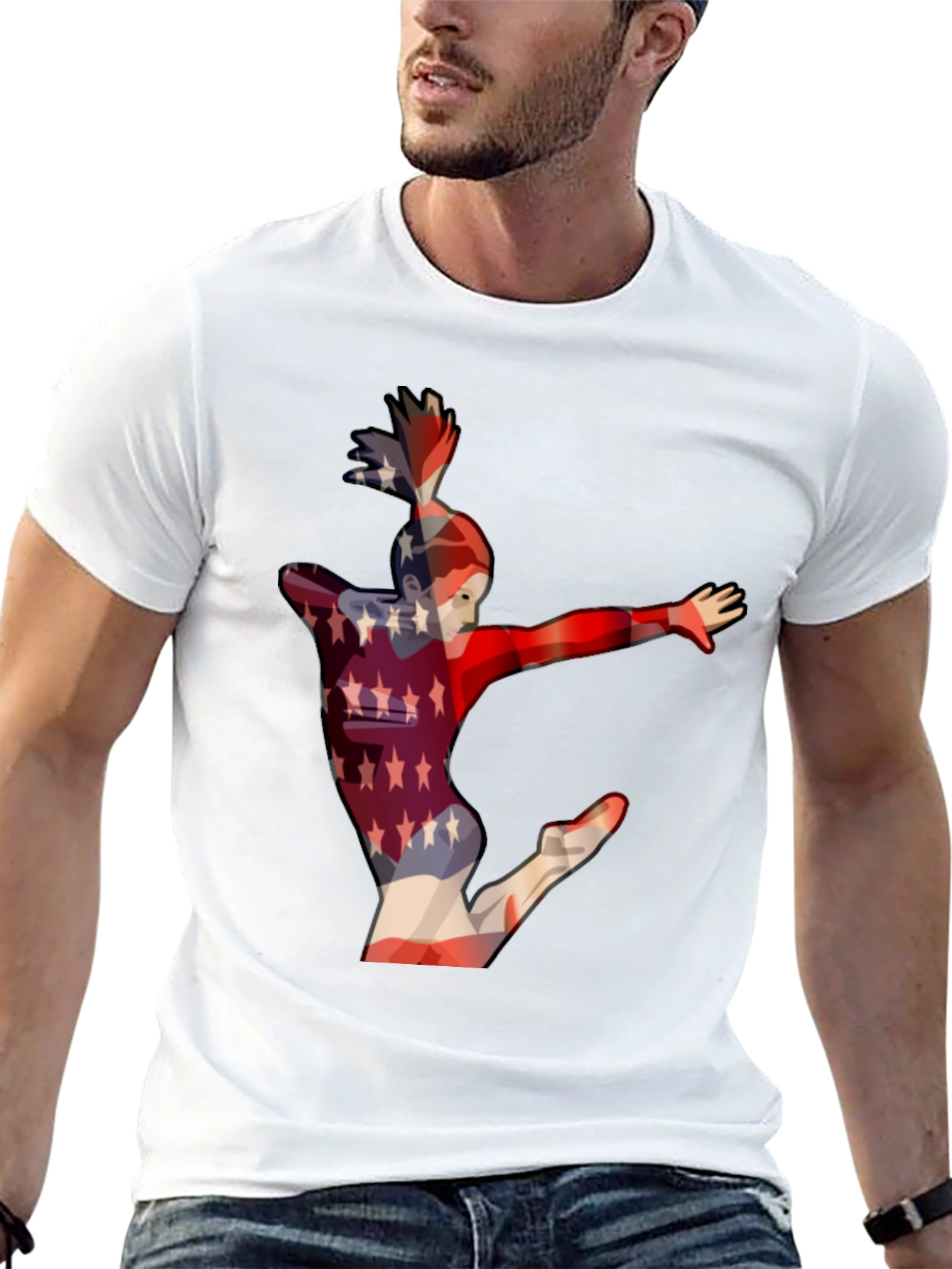 Gymnast USA Flag Graphic Tee