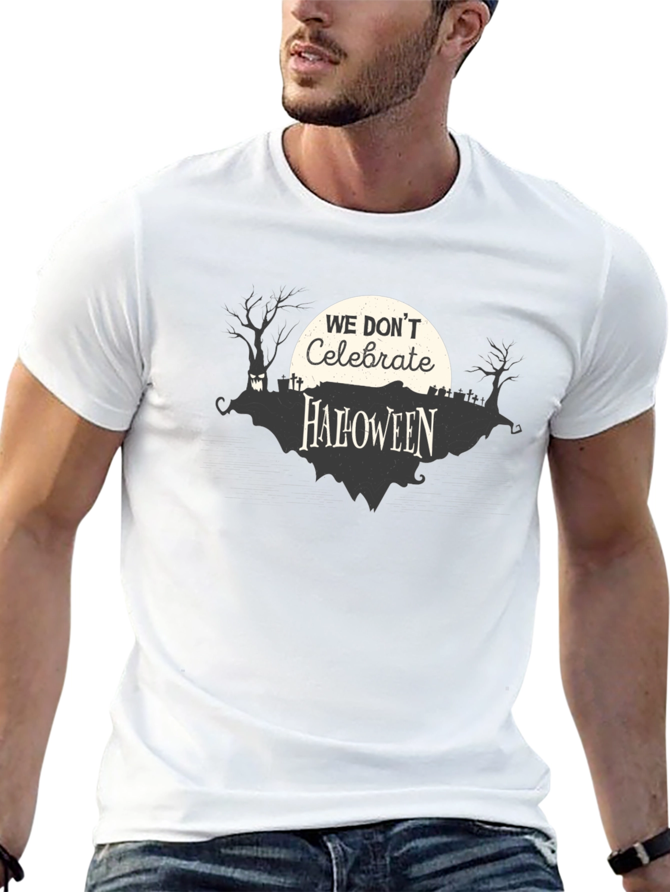 We Dont Celebrate Halloween T-Shirt Creepy Graveyard Design
