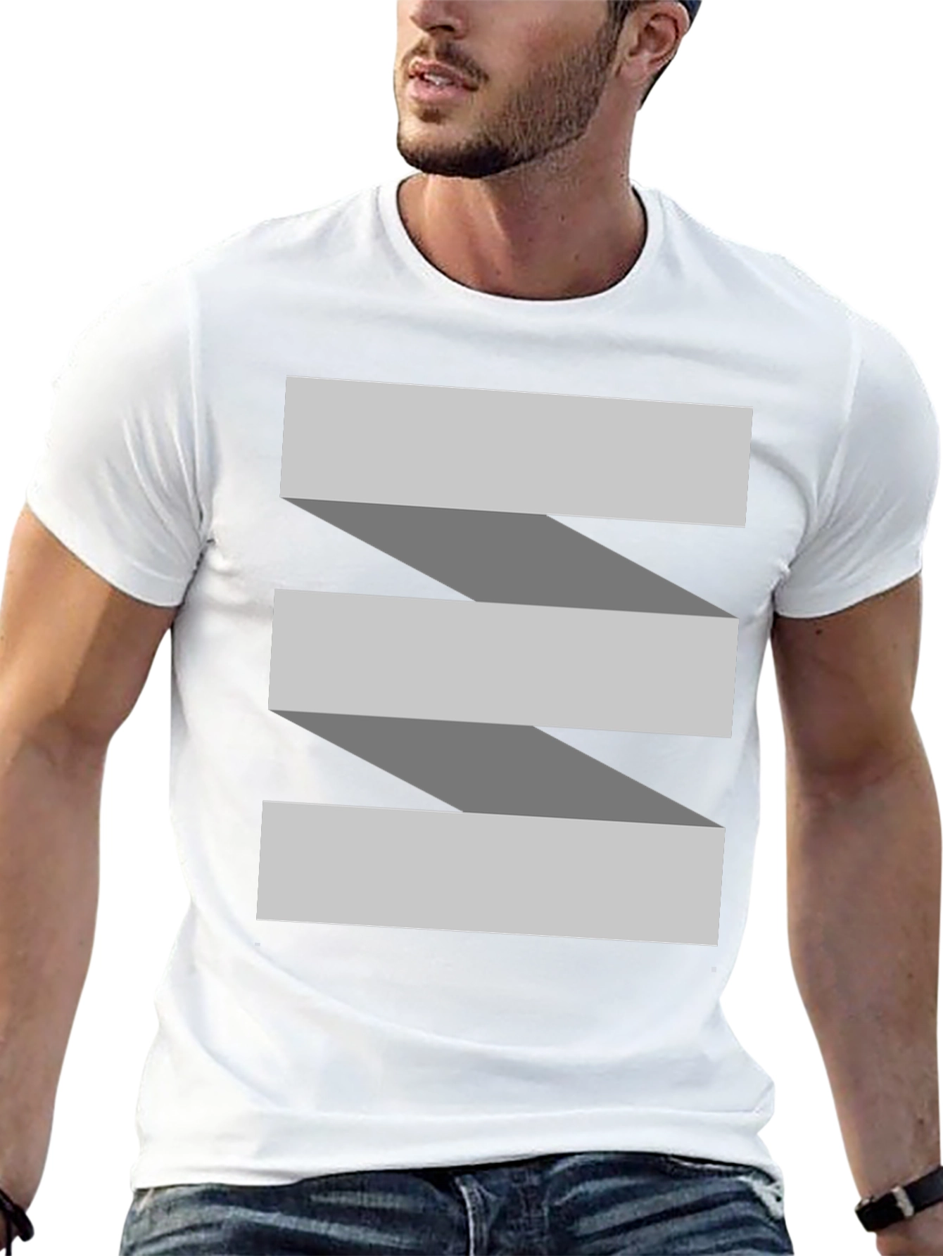 Abstract Ribbon Design Black T-Shirt