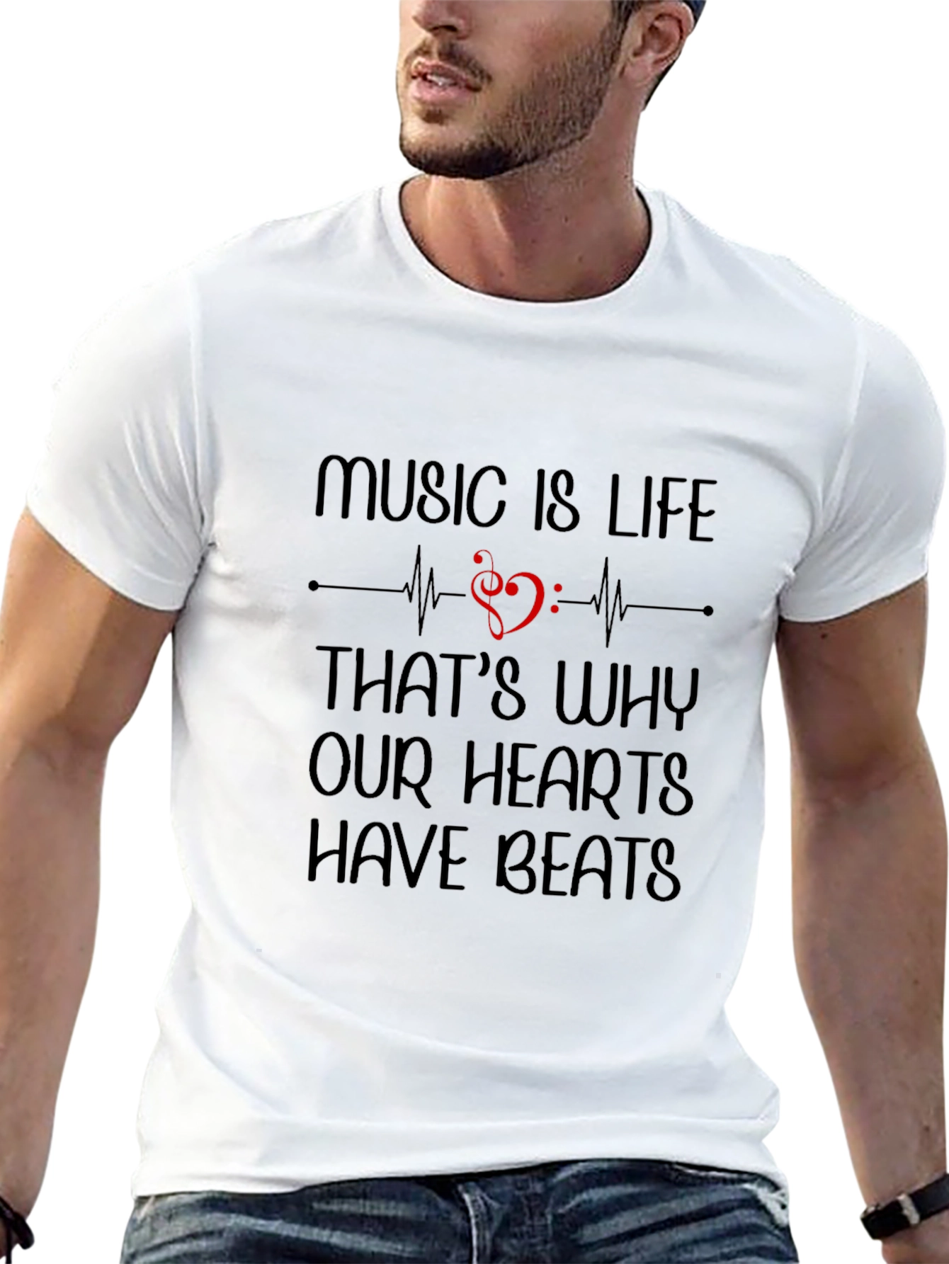 Music is Life Graphic Tee - Heartbeat Shirt