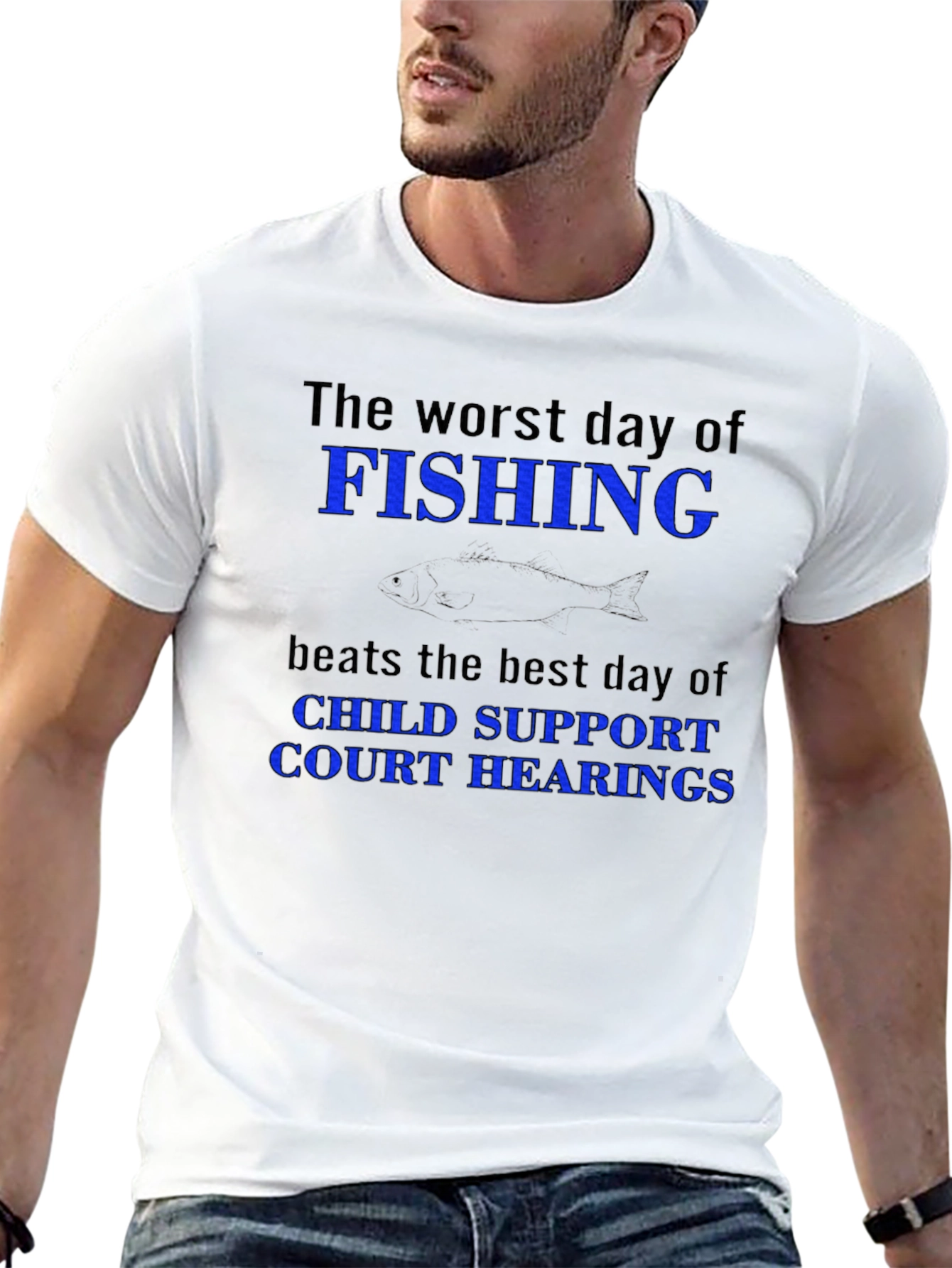 Funny Fishing vs. Court Hearings Graphic T-Shirt