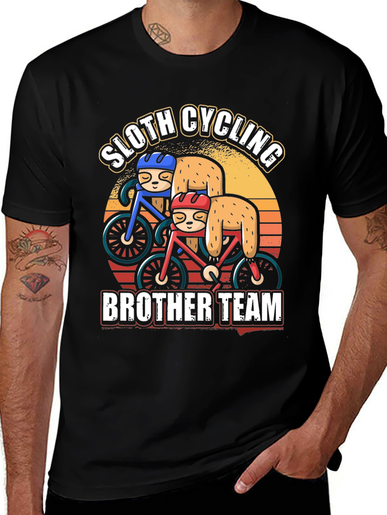 Sloth Cycling Brother Team T-Shirt