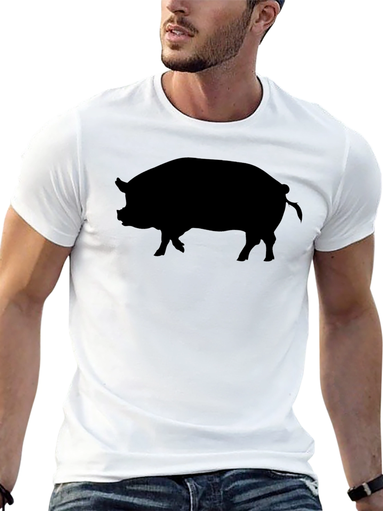 Black Pig Silhouette Graphic Tee - Mens