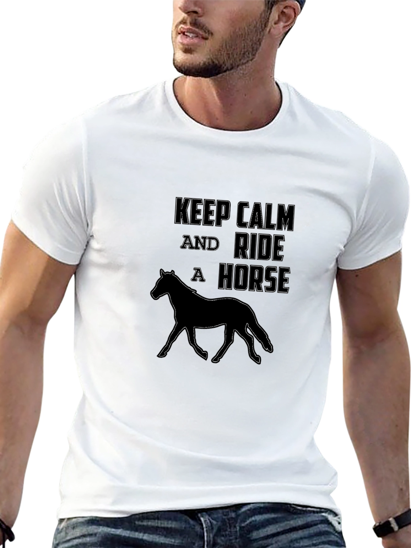 Keep Calm and Ride a Horse Black T-Shirt