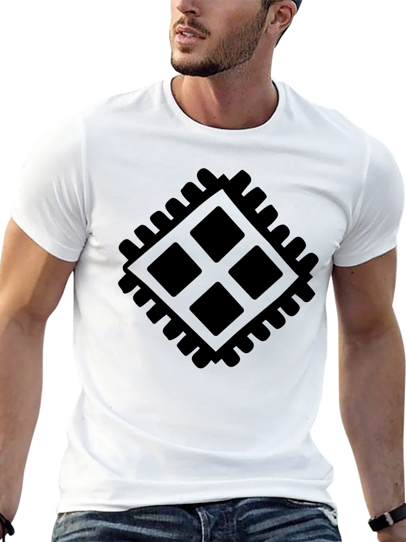 Geometric Graphic Black T-Shirt