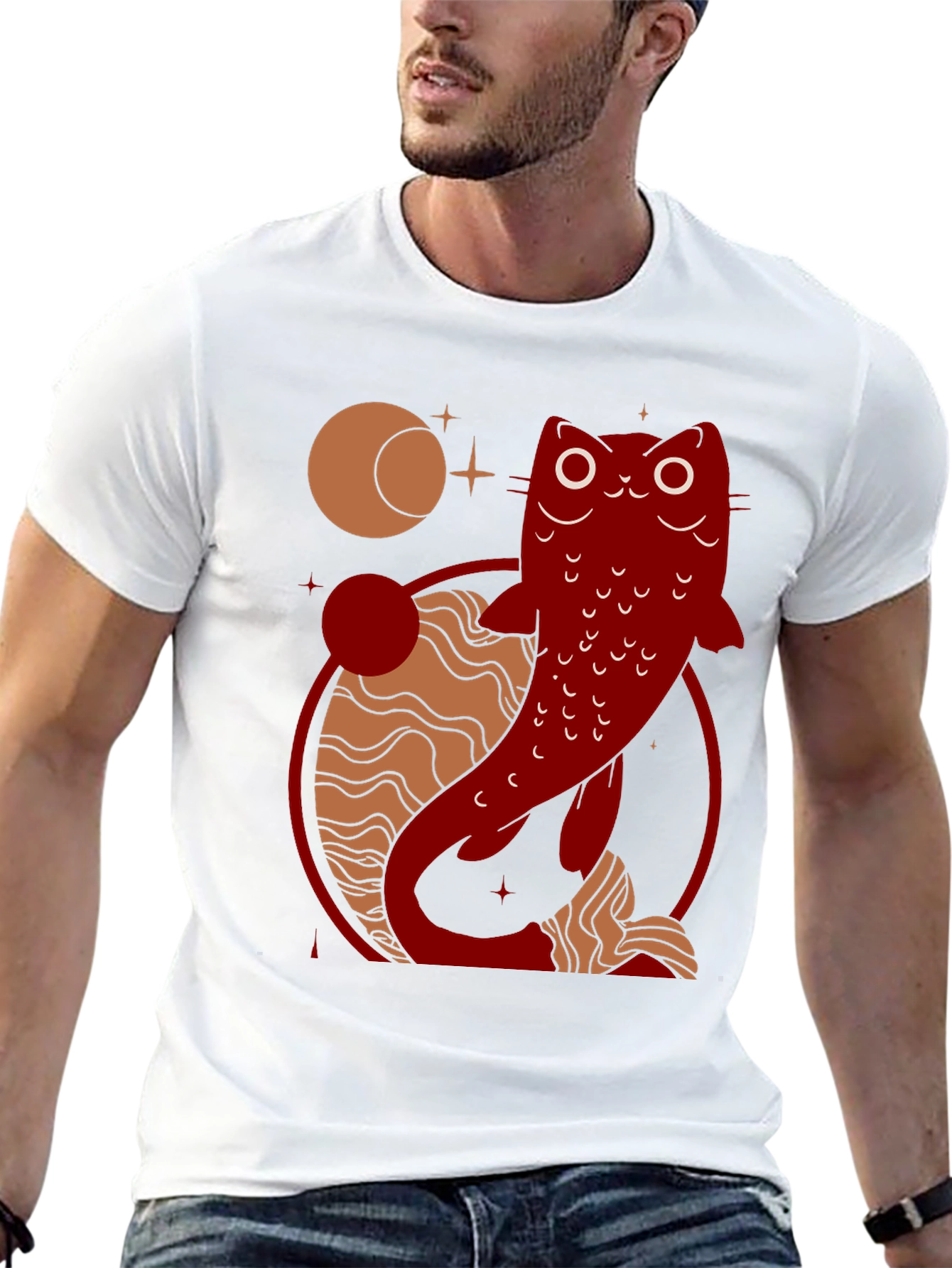 Catfish Graphic Tee - Celestial Design
