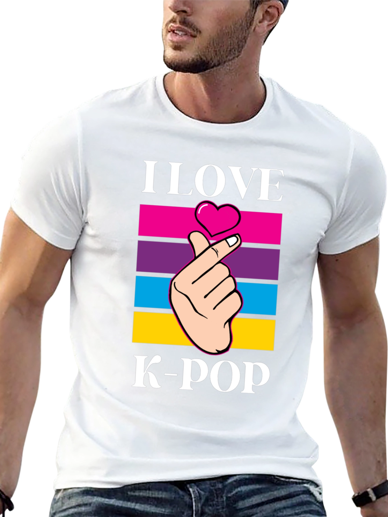 I Love K-Pop Heart Hand Gesture T-Shirt