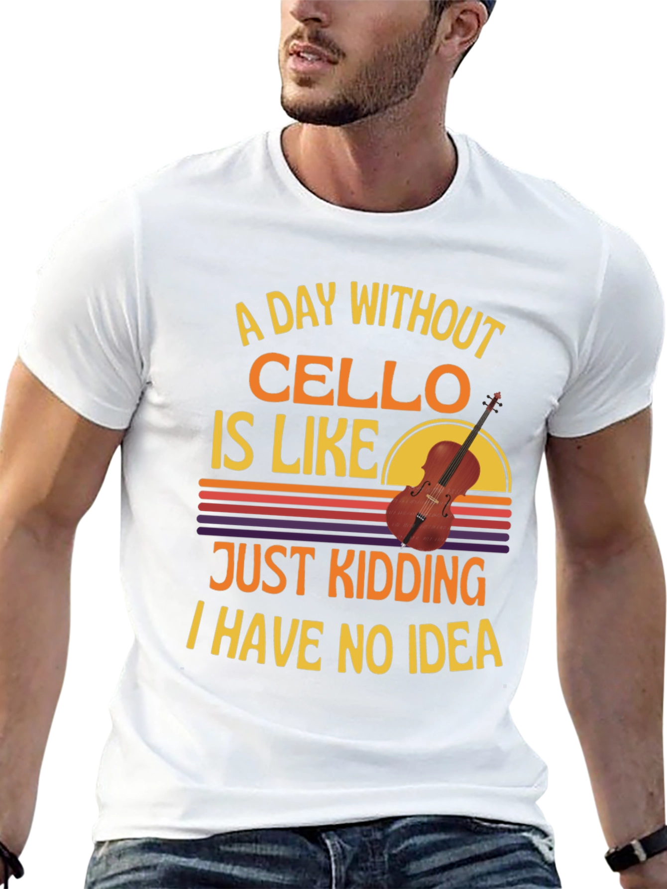 Cello Player Graphic T-Shirt