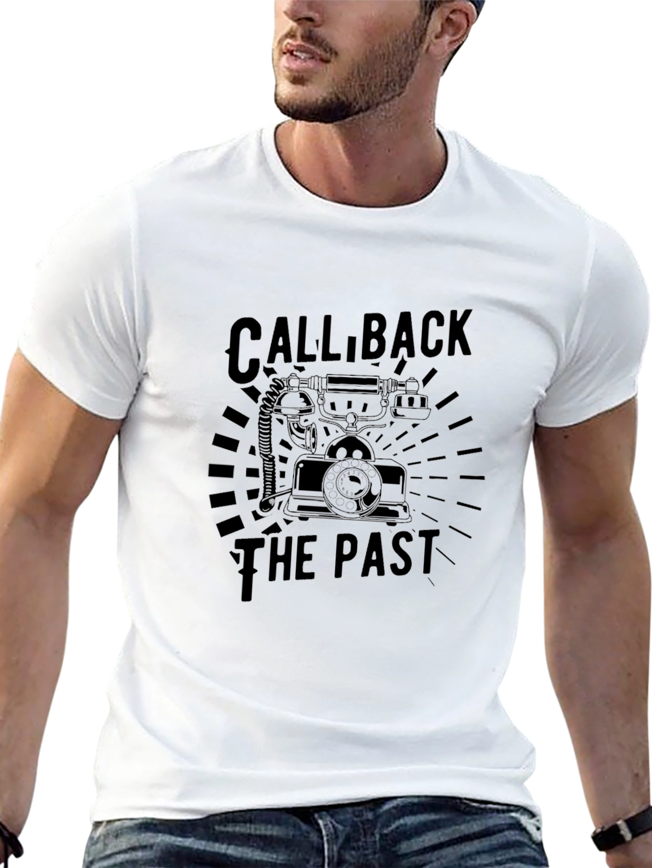 Retro Call Back The Past Black T-Shirt