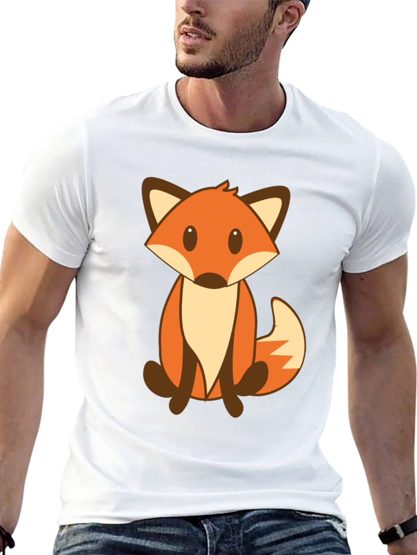 Cute Cartoon Fox Graphic Tee - Unisex