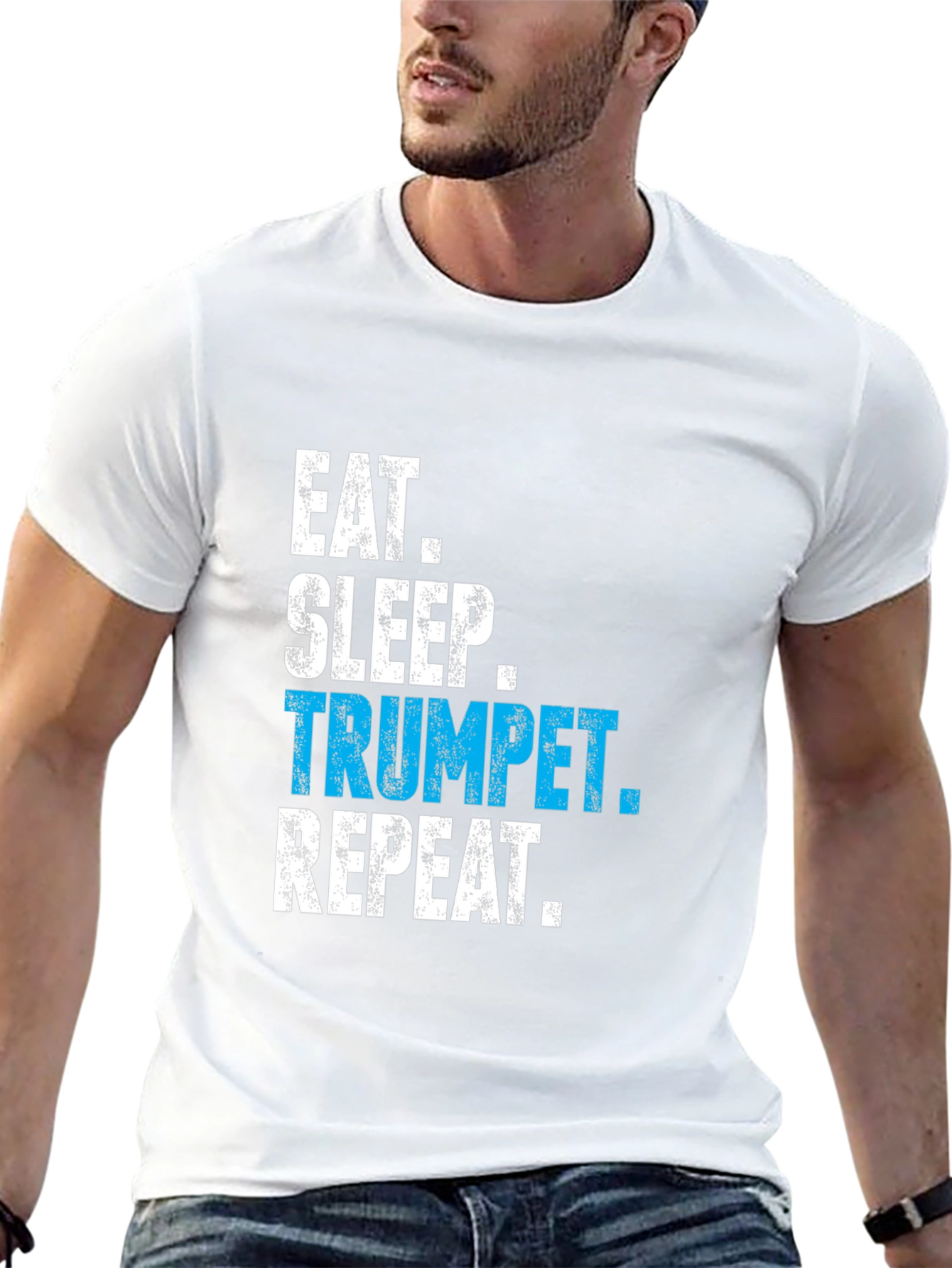Eat Sleep Trumpet Repeat Black T-Shirt