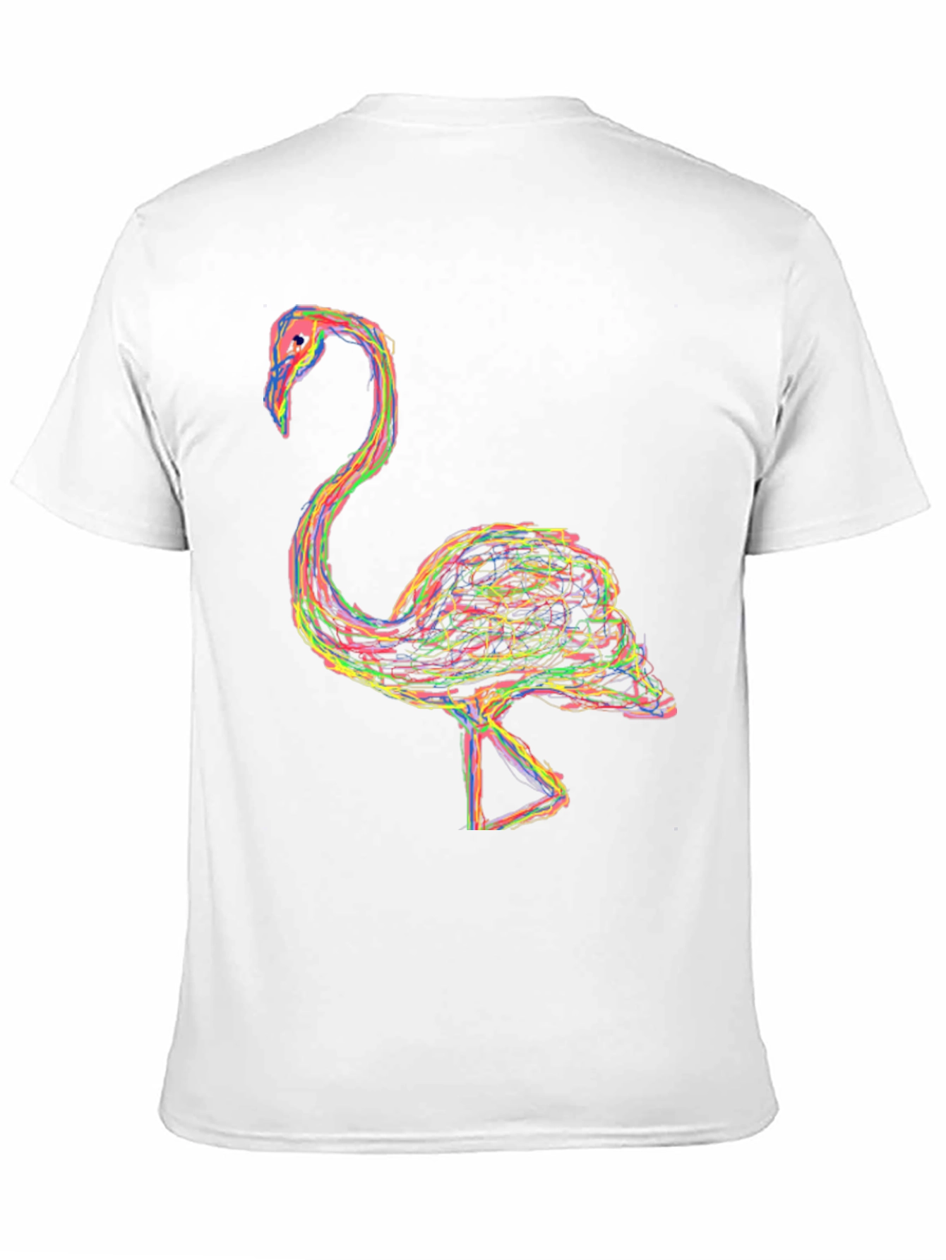 Vivid Flamingo Graphic Tee - Black Cotton Comfort