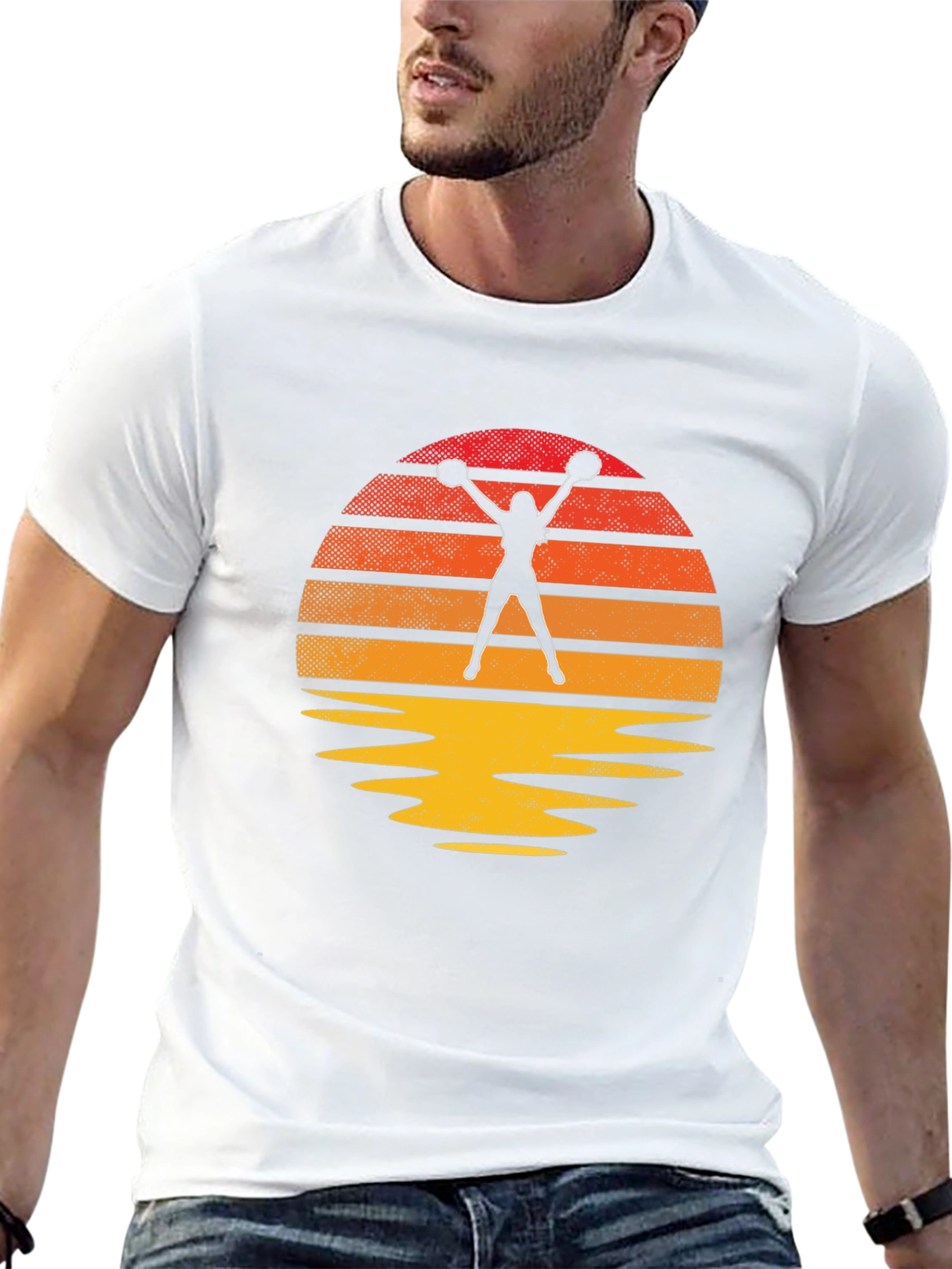 Cheerleader Sunset Graphic Tee - Retro Vibe