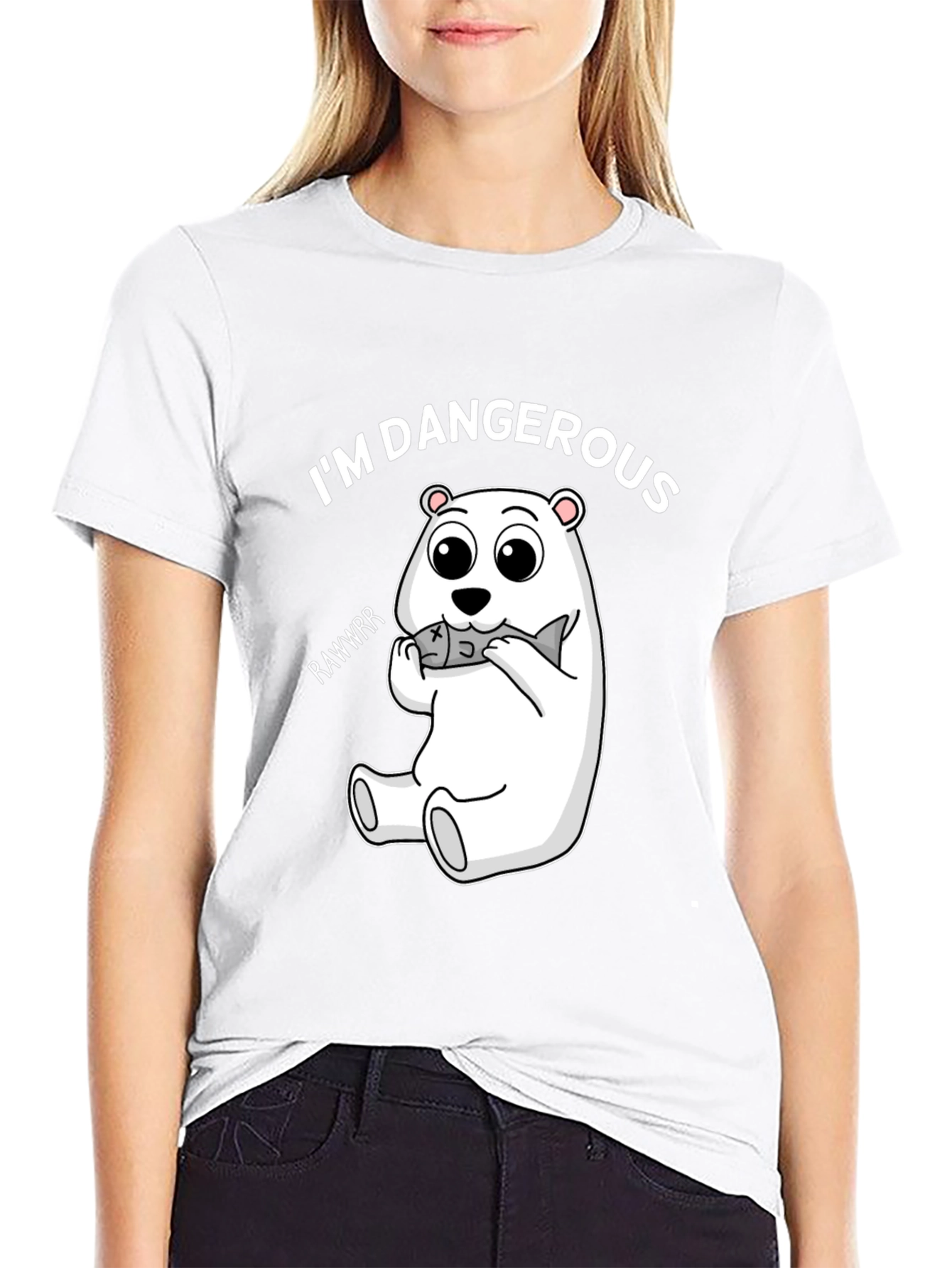 Im Dangerous Polar Bear Black T-Shirt