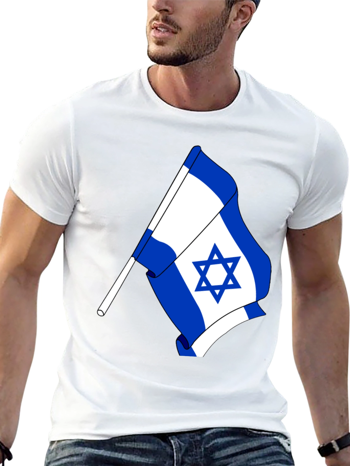 Israel Flag Graphic T-Shirt - Black