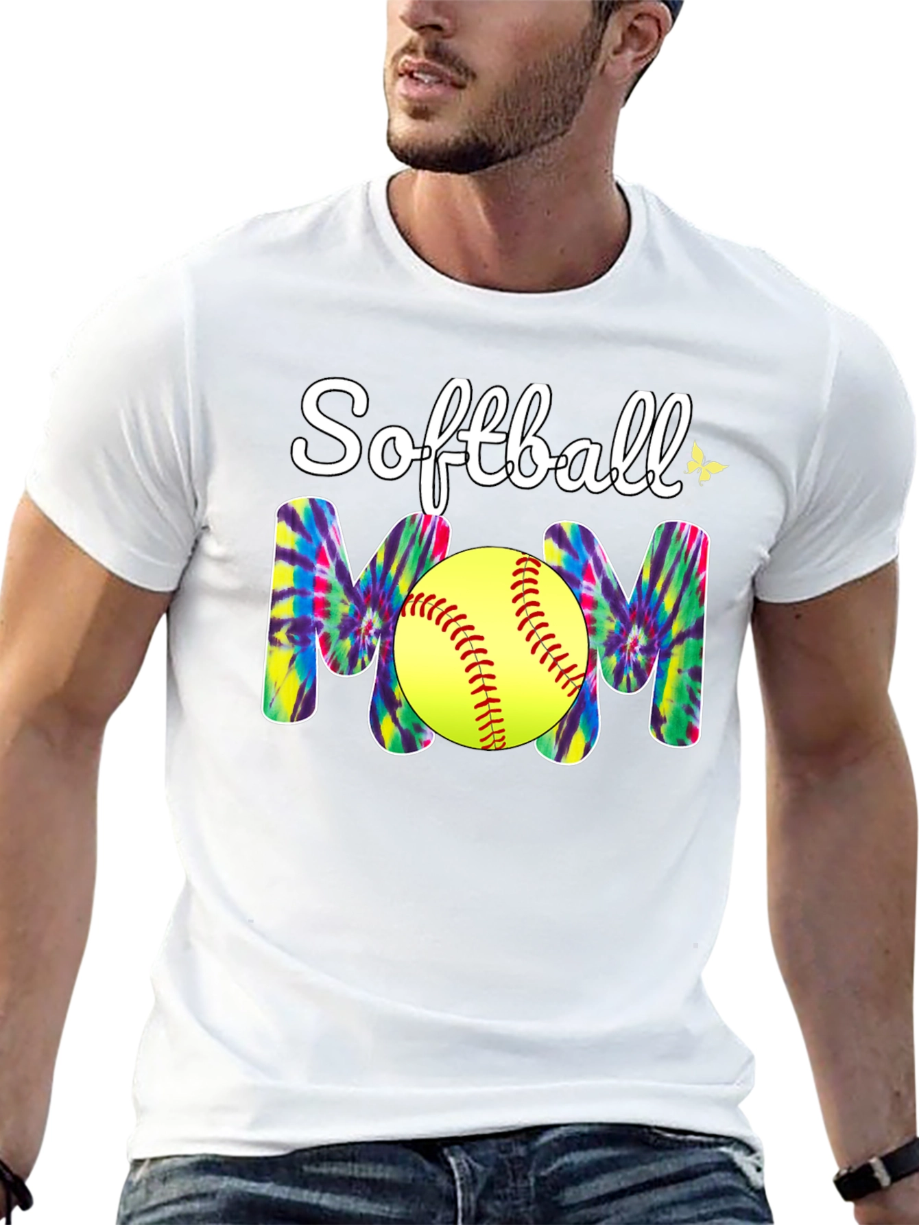 Softball Mom T-Shirt - Tie Dye Design