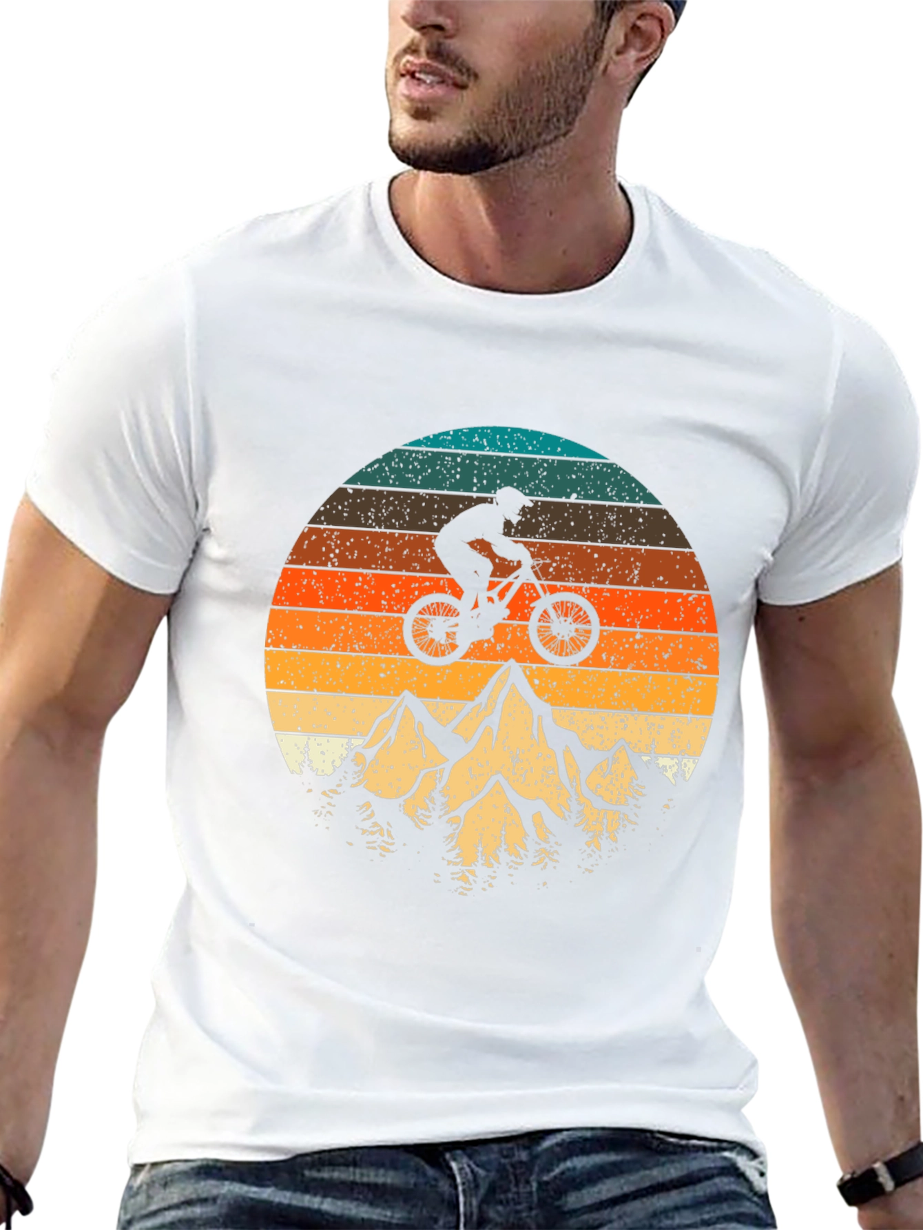 Mountain Biking Sunset Graphic Tee - Adventure Awaits!