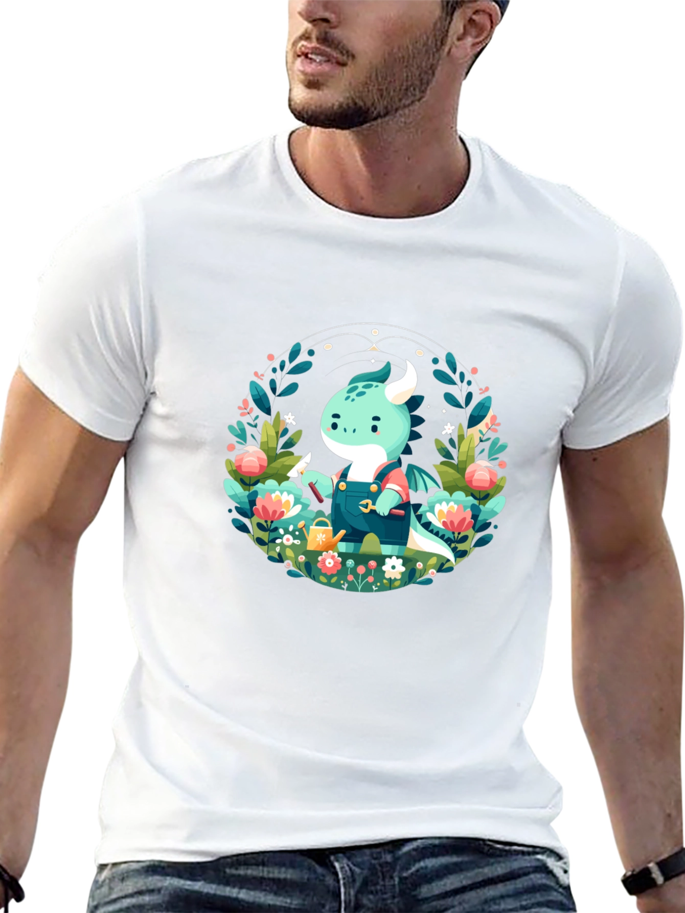 Gardener Dragon Graphic Tee - Black Unisex T-Shirt