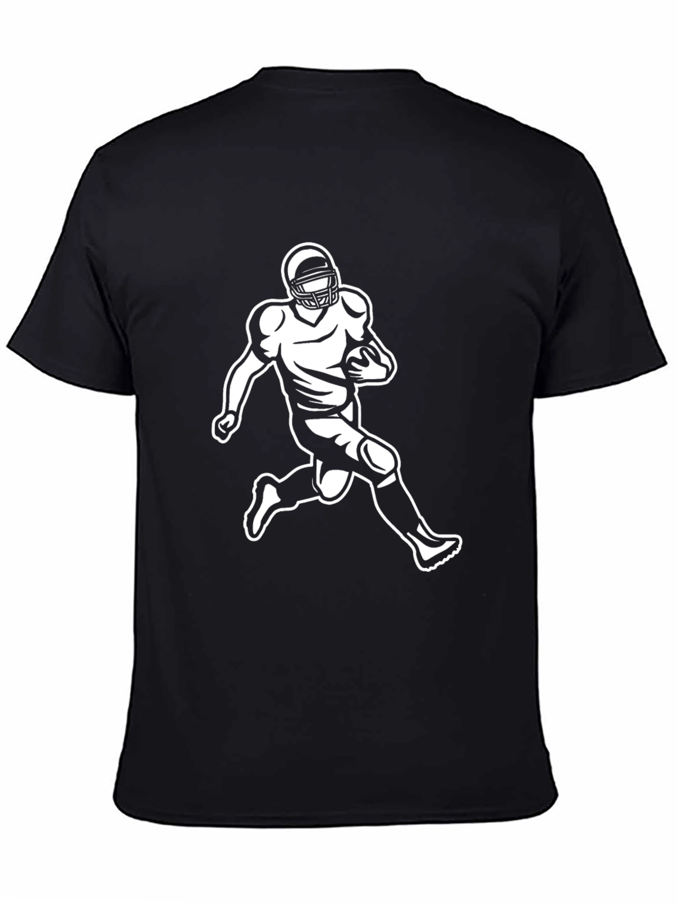 Football Player Graphic Tee - Black Casual Shirt