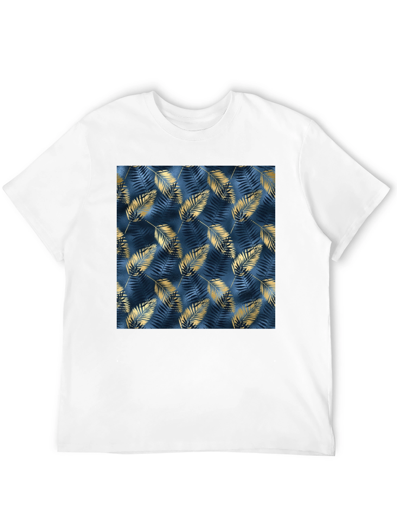 Stylish Black Tee with Leaf Pattern