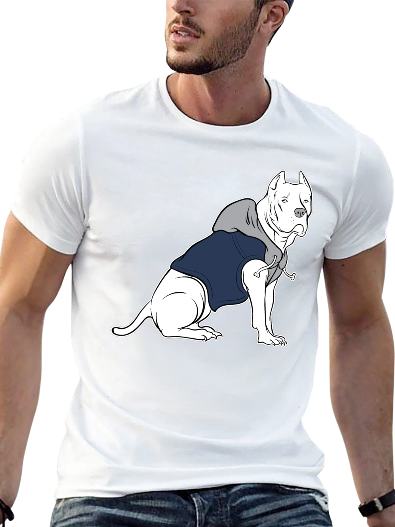 Dog in Hoodie Graphic Tee - Unisex T-Shirt