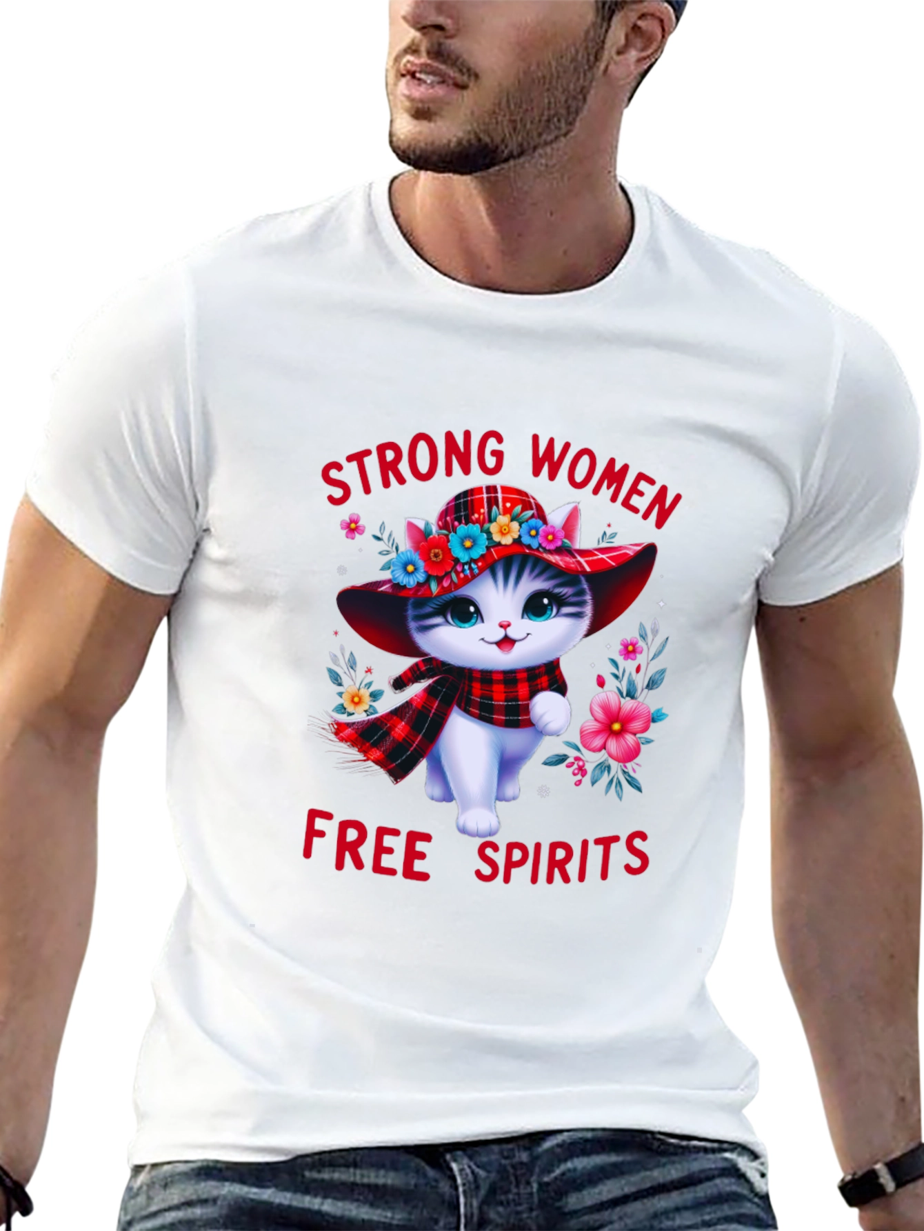 Strong Women Free Spirits Cat T-Shirt