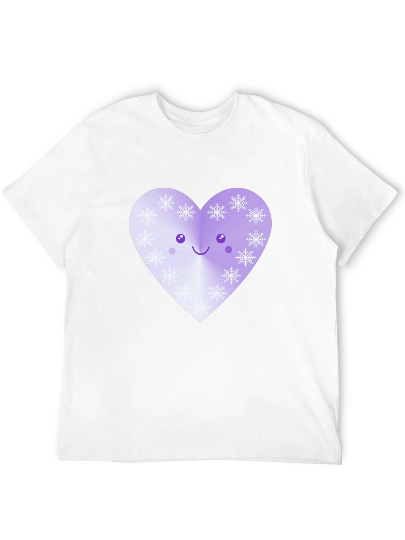 Cute Snowflake Heart T-Shirt - Black