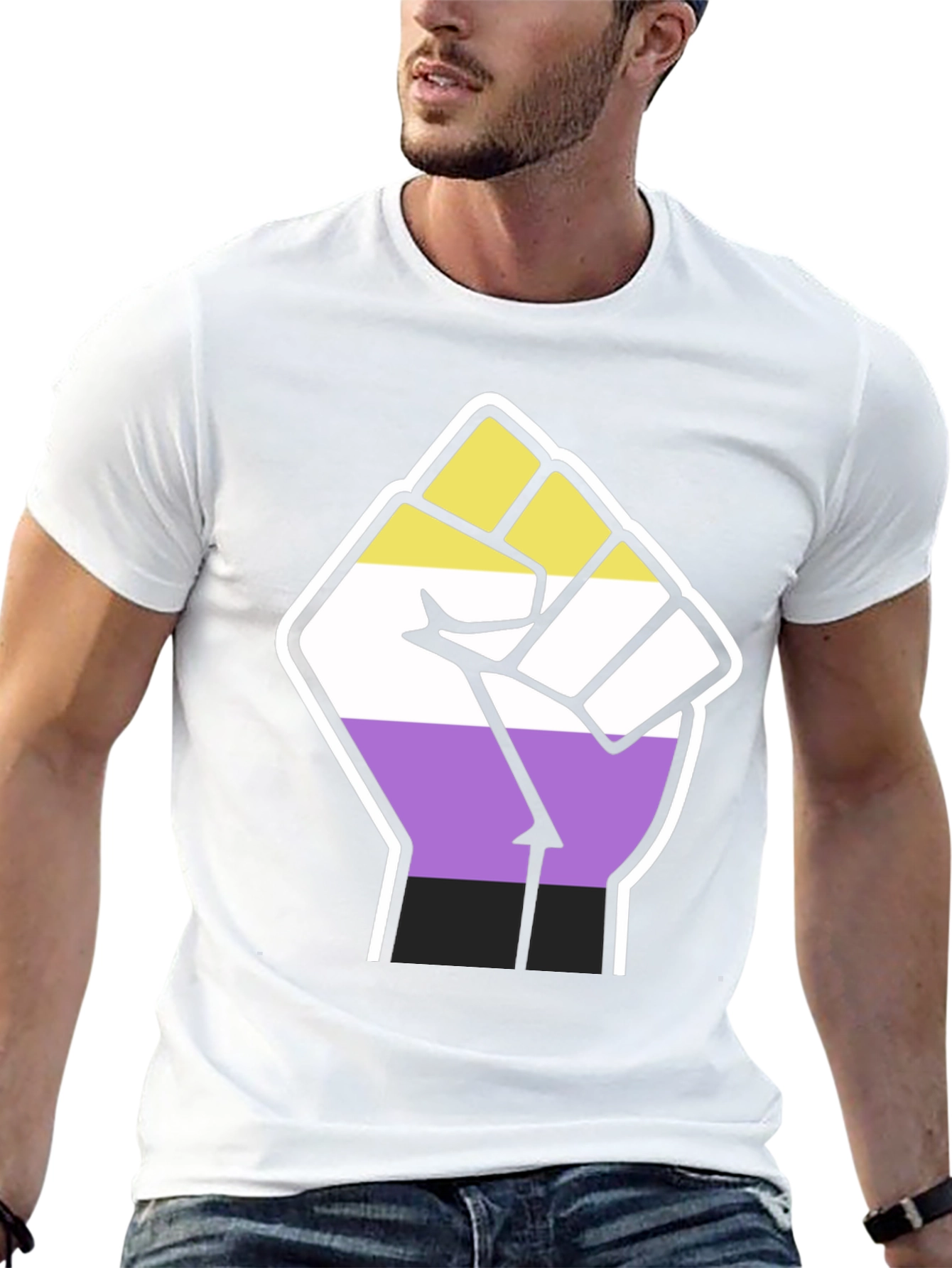 Nonbinary Pride Fist Graphic T-Shirt