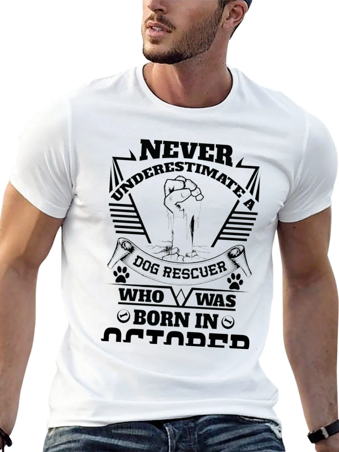 Dog Rescuer Born in October T-Shirt
