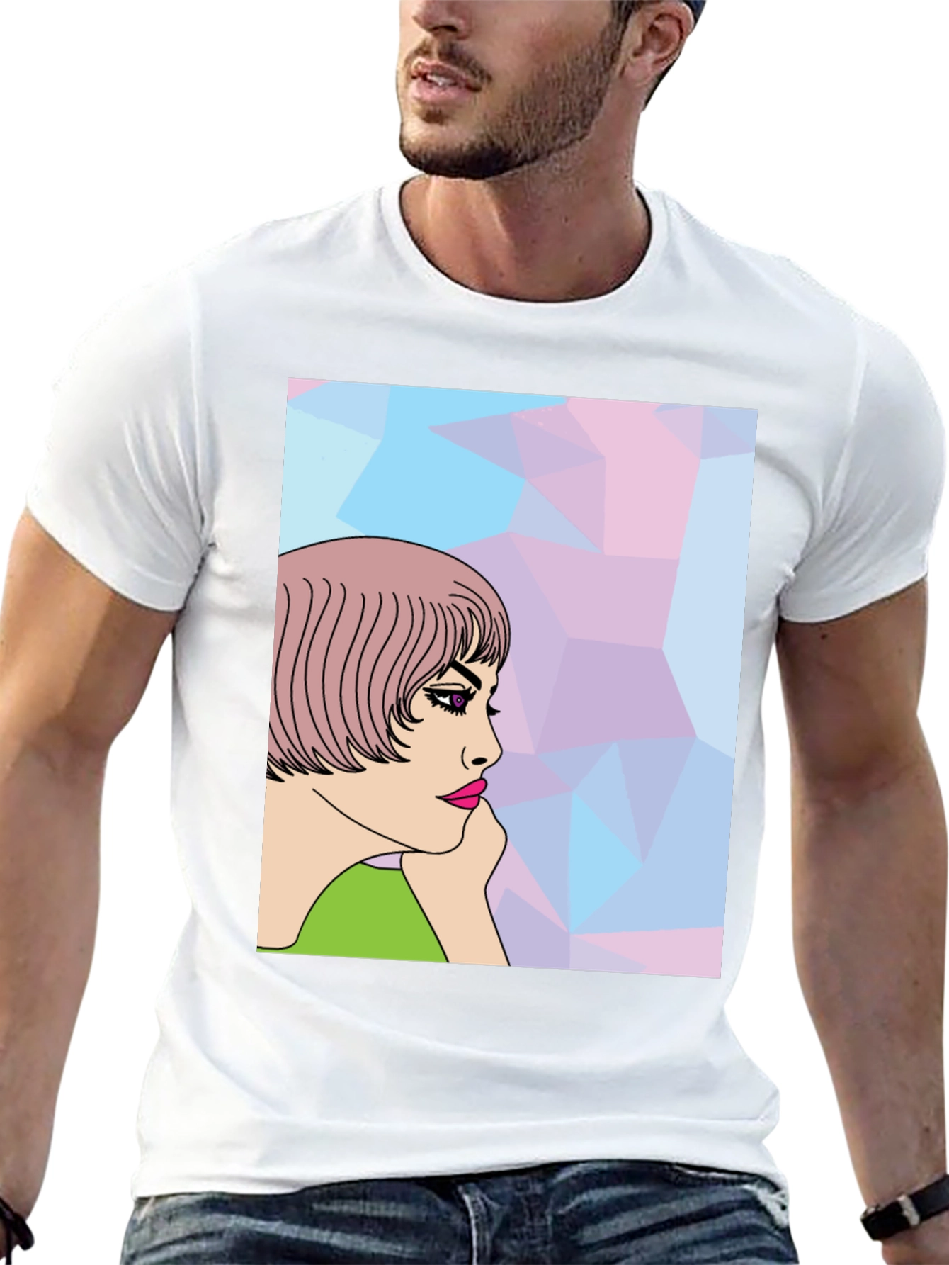 Stylish Graphic Tee - Pop Art Woman