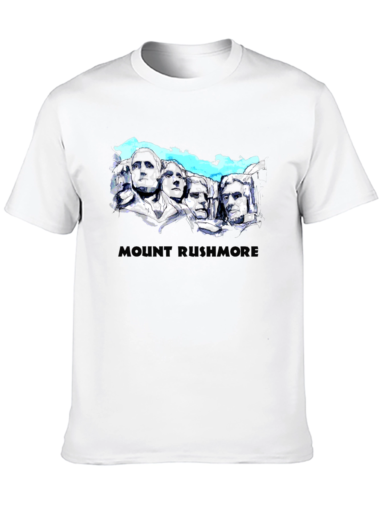 Mount Rushmore Graphic Print Black T-Shirt