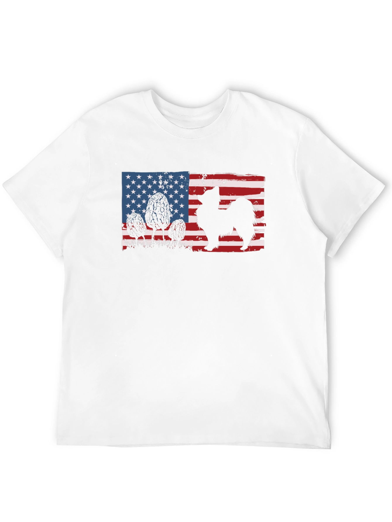 American Flag Dog Silhouette T-Shirt