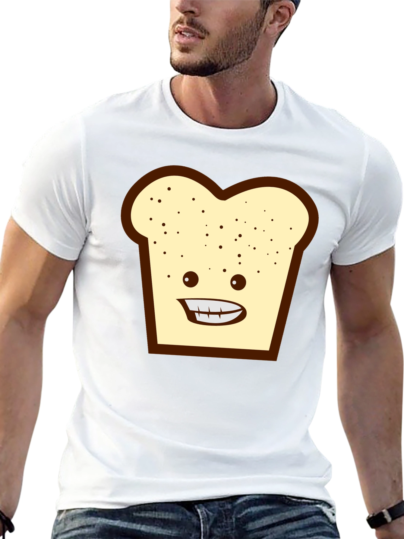 Funny Toast Graphic Tee - Black Unisex T-Shirt