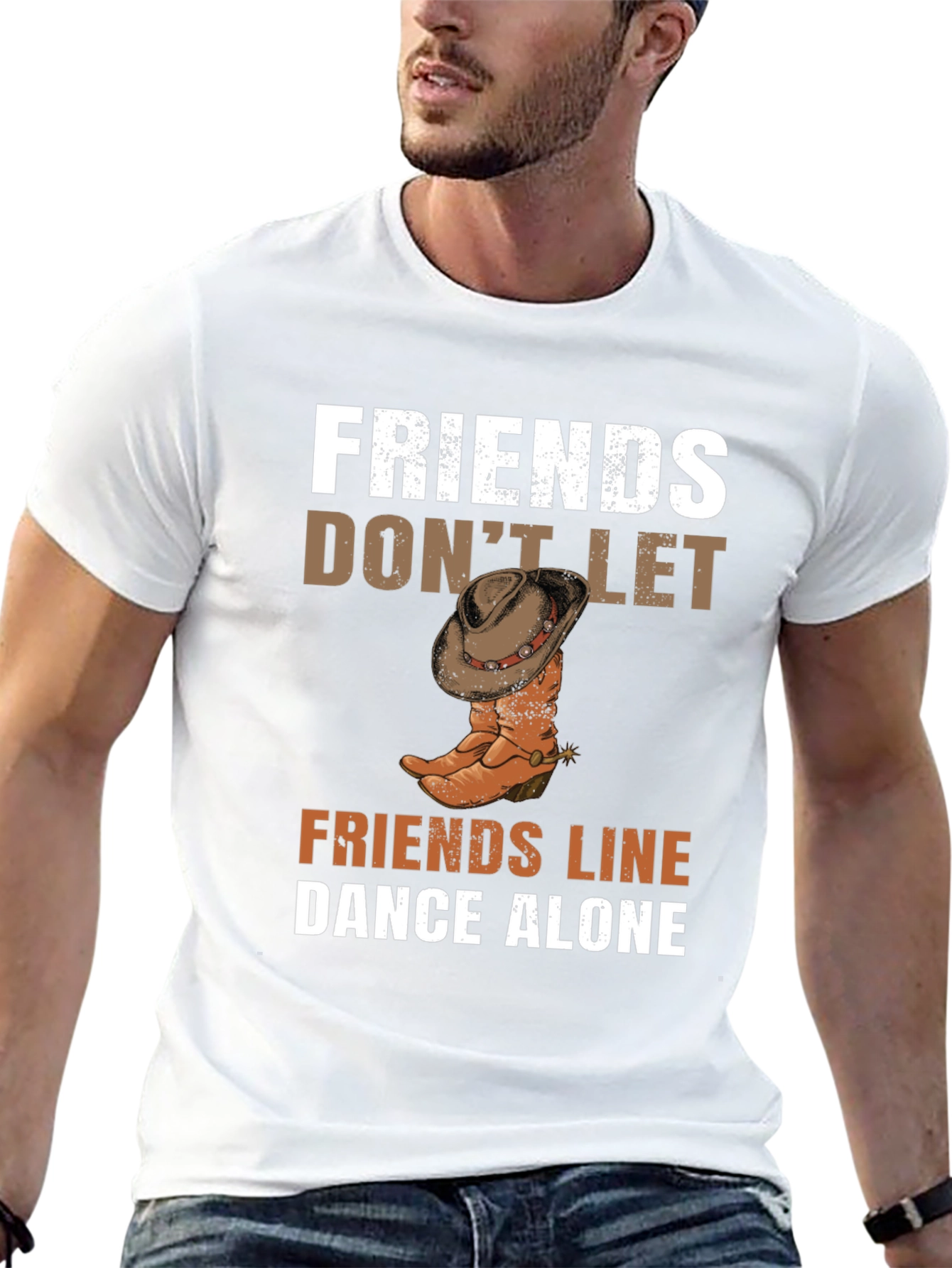 Friends Line Dance Alone Graphic Tee