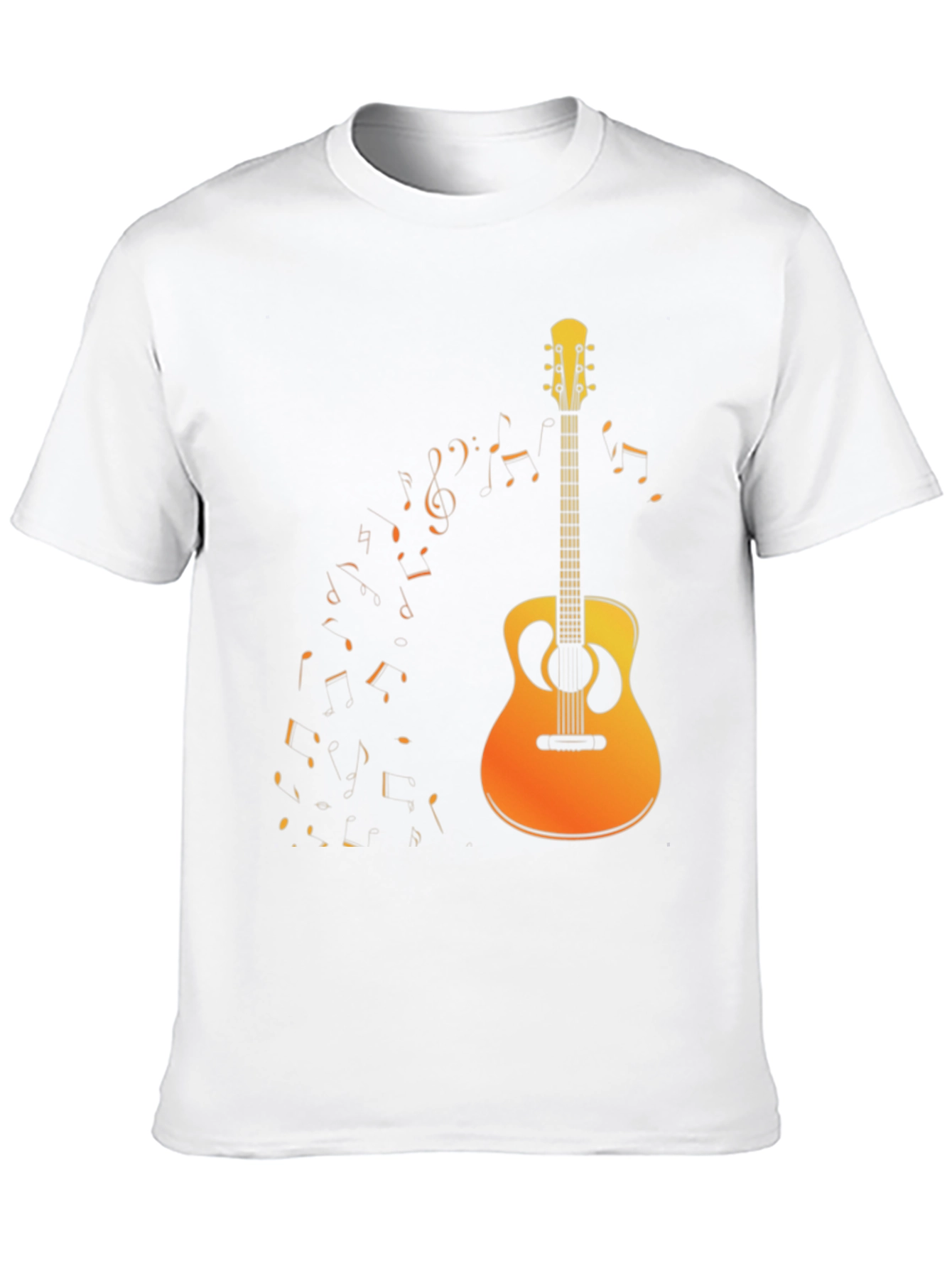Guitar & Notes Graphic Tee - Mens Black T-Shirt