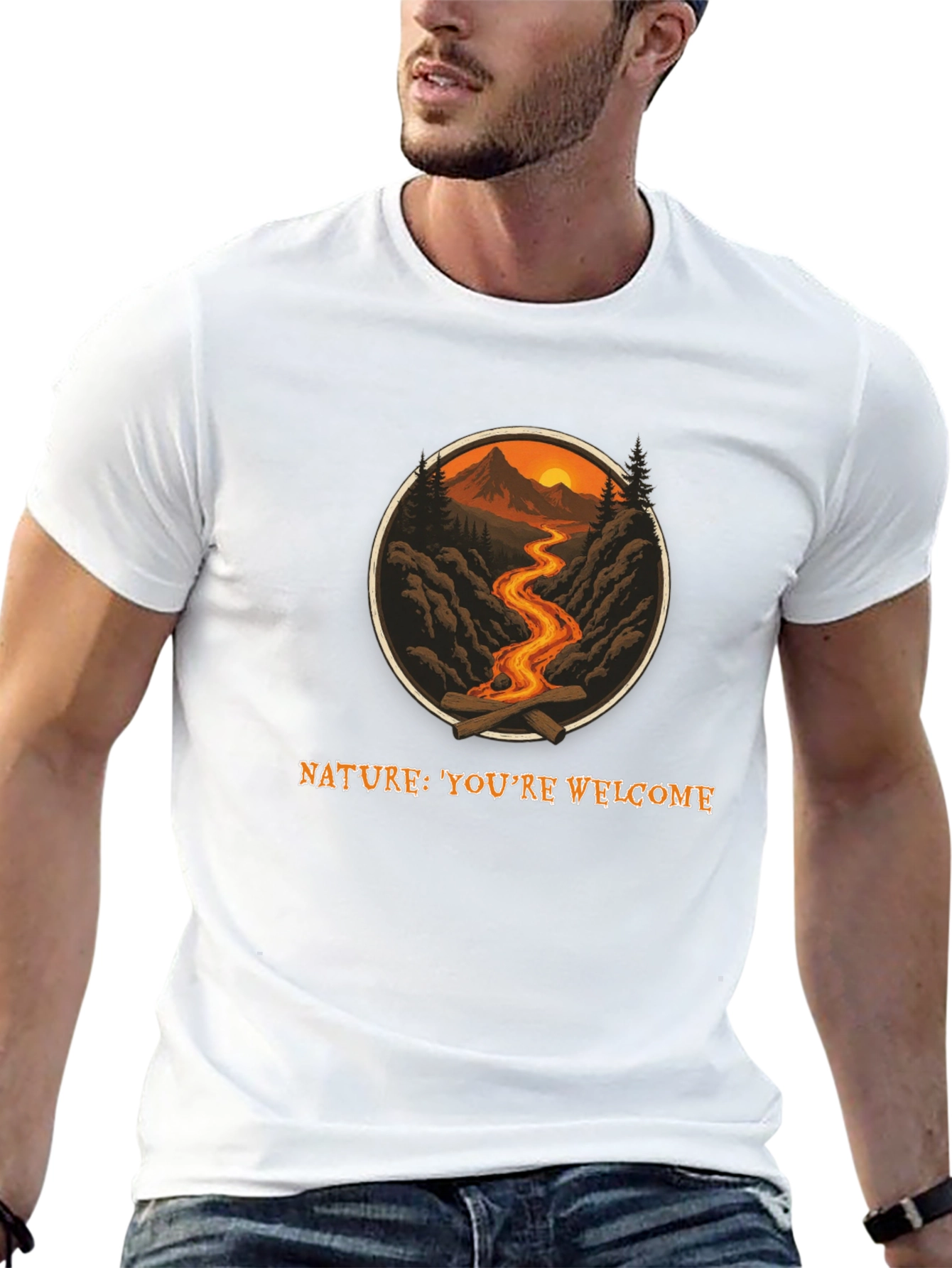 Nature Welcome Graphic Tee - Black