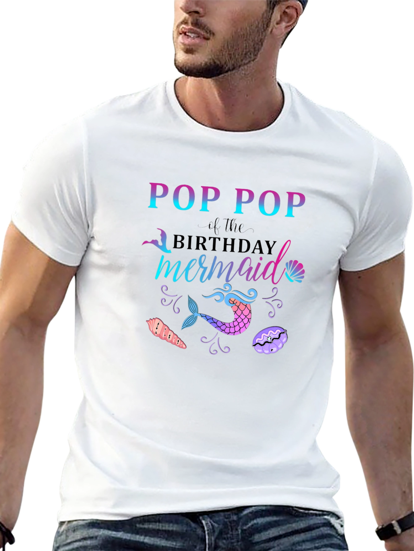 Pop Pop Mermaid Birthday T-Shirt