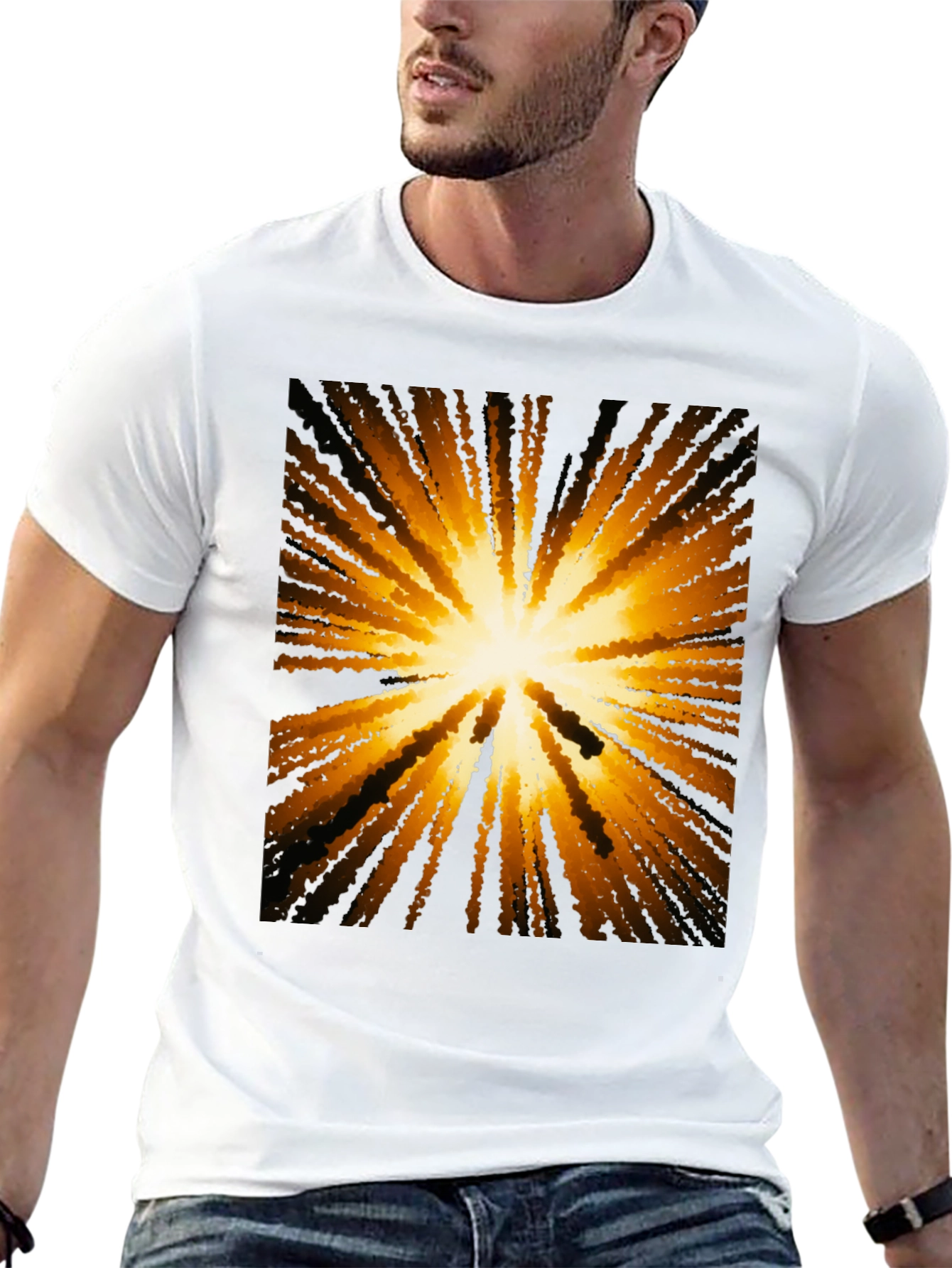Abstract Burst Graphic Black T-Shirt