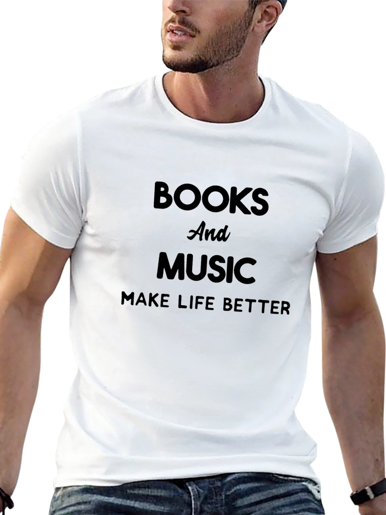 Books & Music Make Life Better Graphic Tee