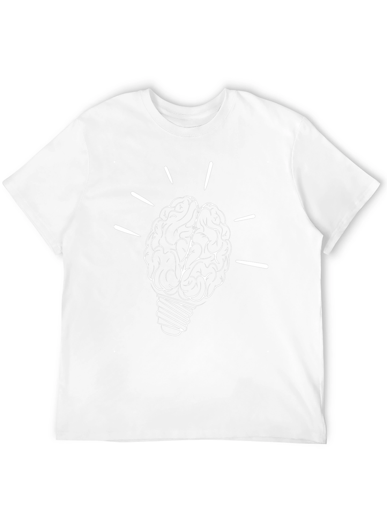 Brain Lightbulb Graphic Tee - Black