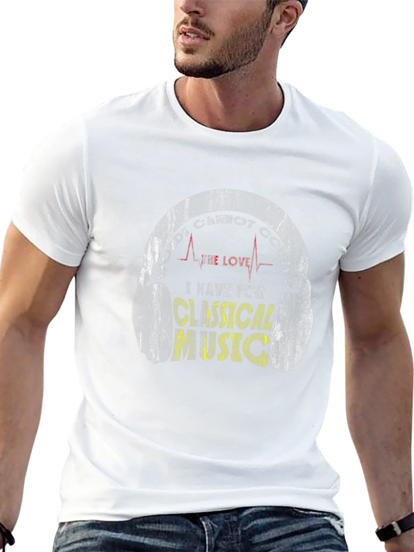 Classical Music Lover Graphic Tee - Headphones Design