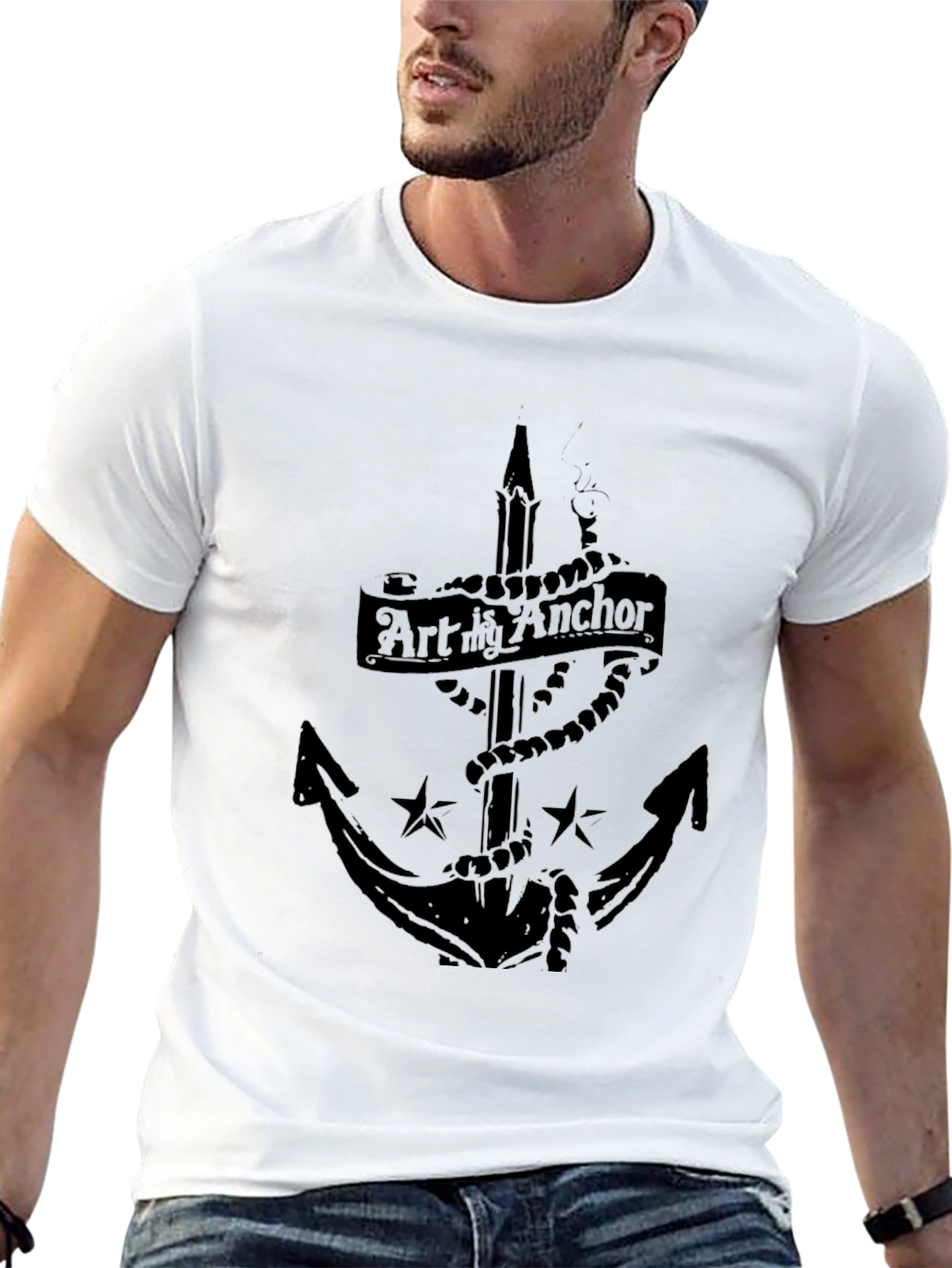 Art My Anchor Black Graphic Tee