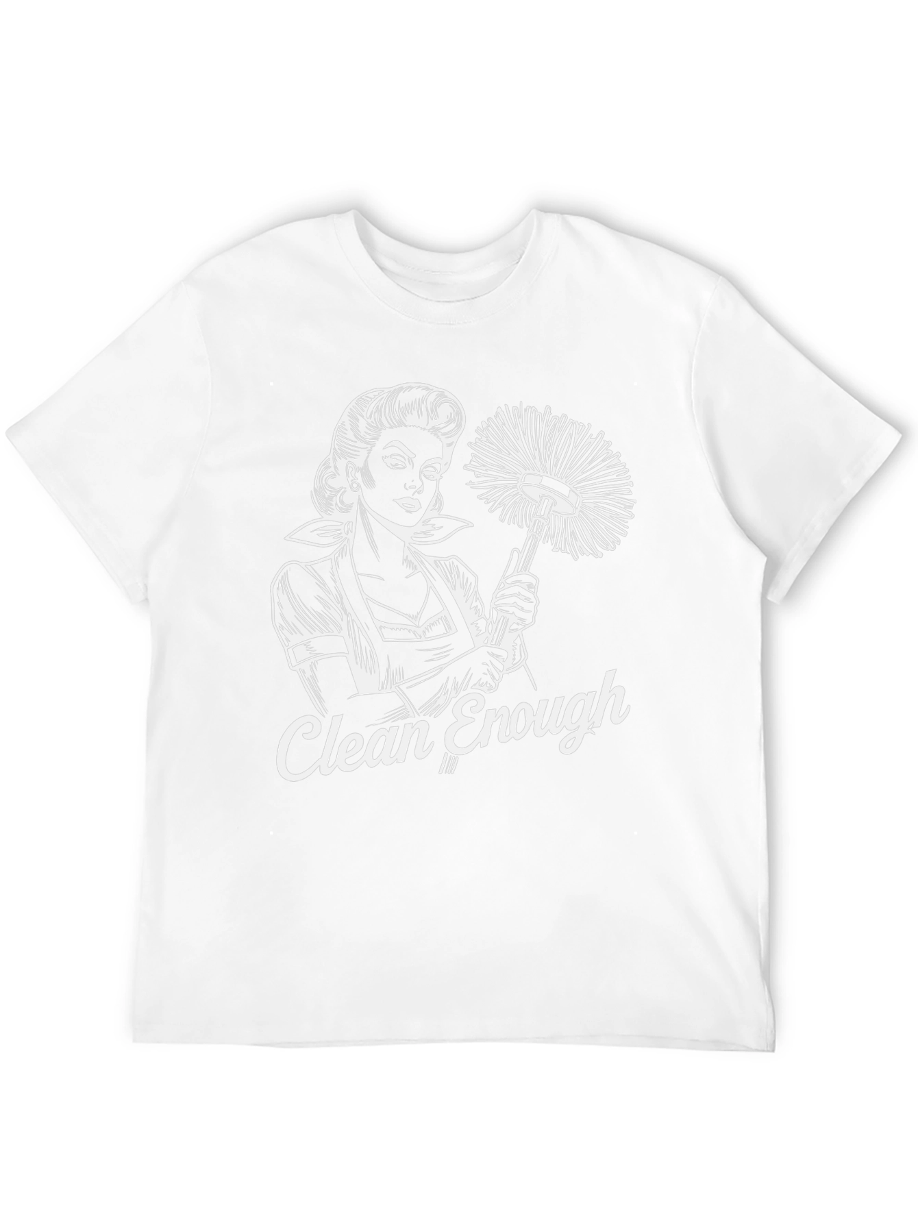 Clean Enough Graphic Tee - Retro Cleaning Shirt