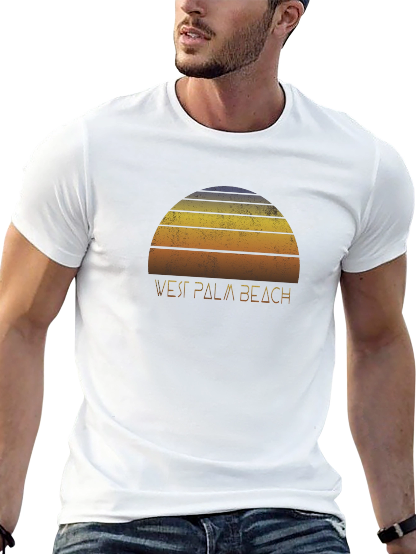 Retro West Palm Beach Sunset Graphic T-Shirt