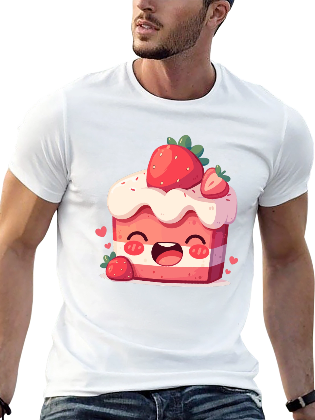 Kawaii Strawberry Cake Graphic Tee