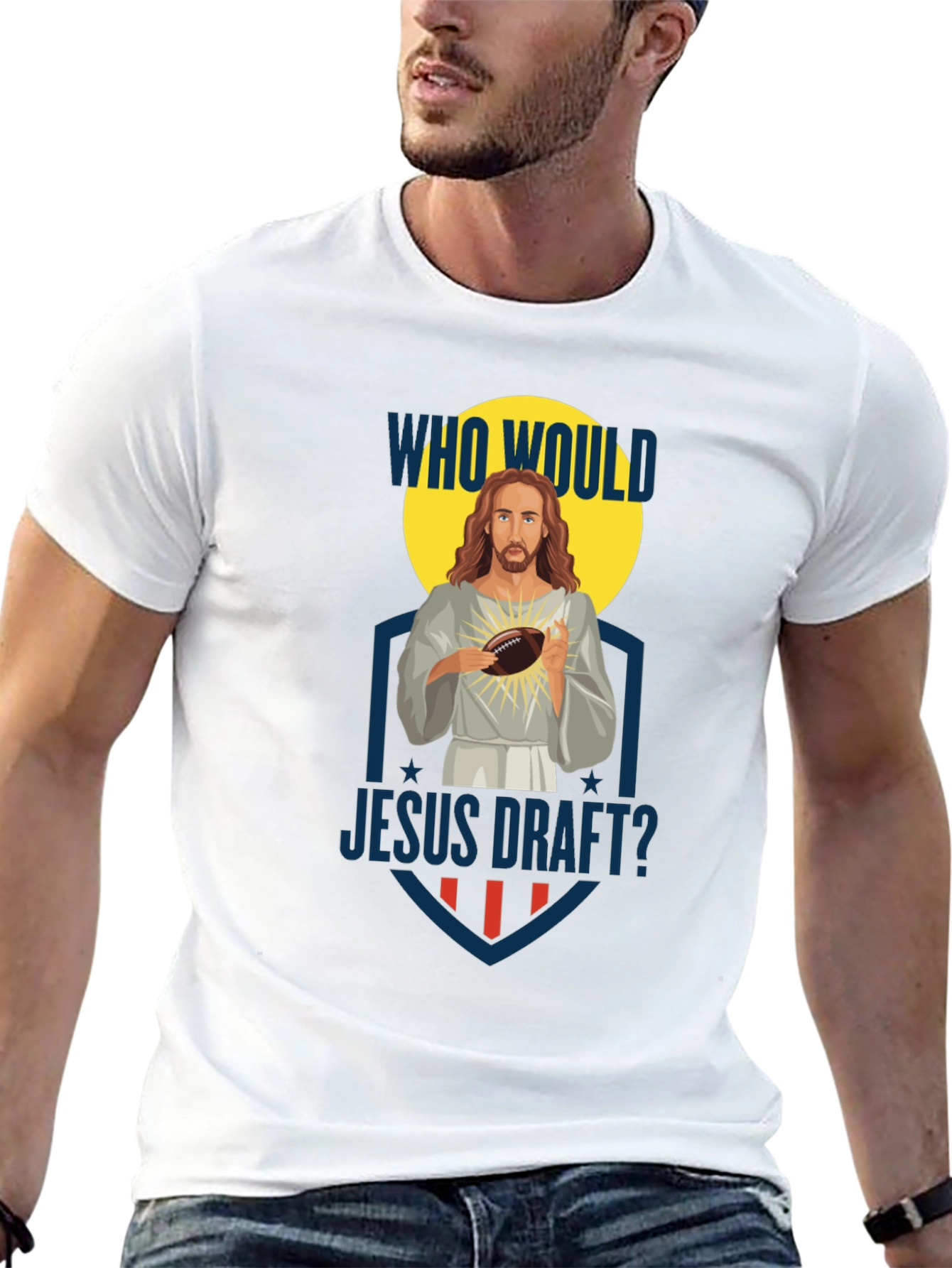 Who Would Jesus Draft? Football T-Shirt